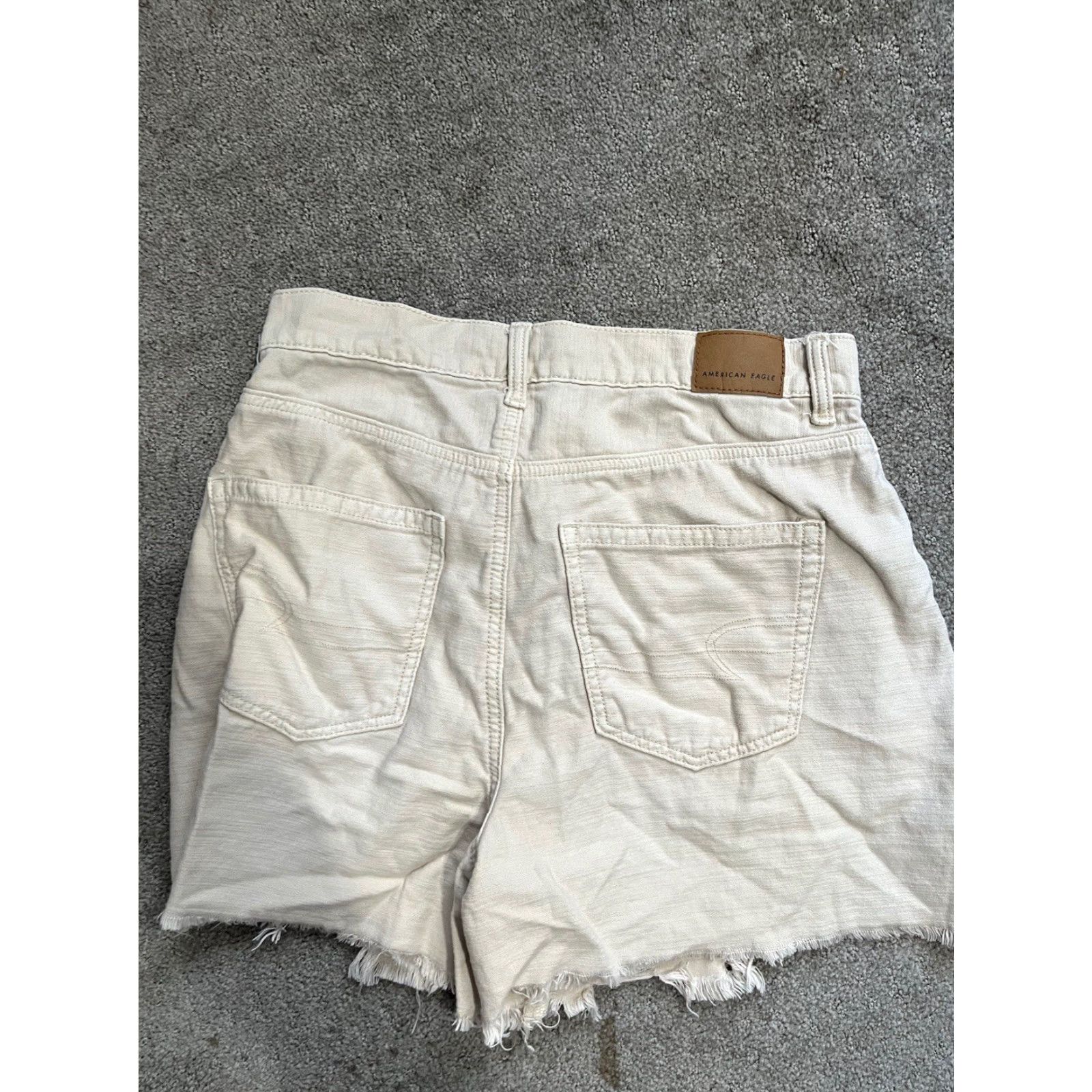 American Eagle Outfitters American Eagle Size 6 Shorts Distressed Jean Shorts Highest Rise Mom Tan Beige Size 28" / US 6 / IT 42 - 3 Thumbnail