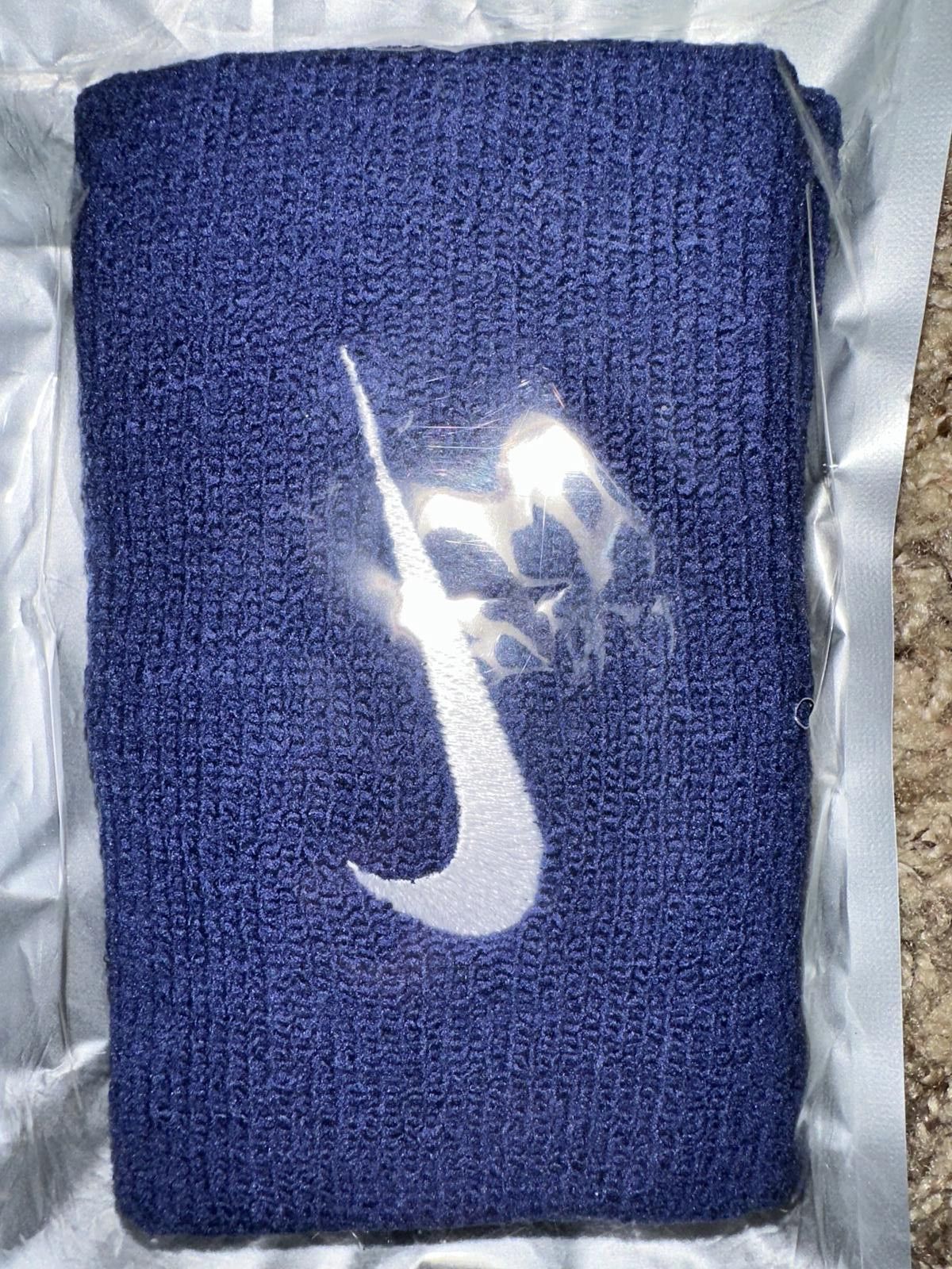 Nike Nike Unisex Double Wide Tennis Blue Wristbands Size ONE SIZE - 2 Thumbnail