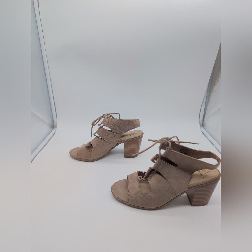 Other Elegant Tan Block Heel Sandals Sz 7.5 Memory Foam Size US 7.5 / IT 37.5 - 3 Thumbnail