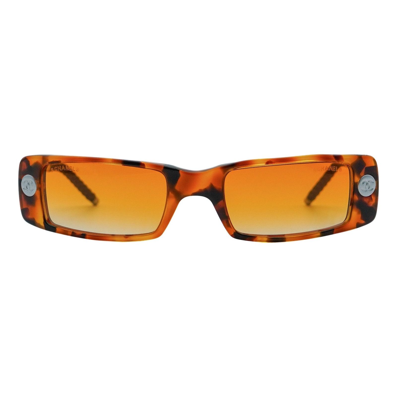 Chanel Chanel 5036 Tortoiseshell Rectangular CC Logo Y2K Sunglasses Size ONE SIZE - 2 Thumbnail