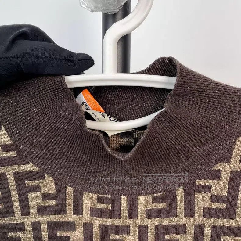 Fendi Fendi Monogrammed F Printed Knit Top, Brown Size XS / US 0-2 / IT 36-38 - 6 Thumbnail