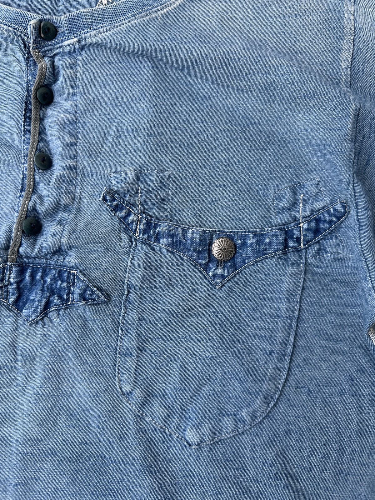 Kapital Kountry Kapital Indigo Henley Boro Concho pocket studded henley tee Size US M / EU 48-50 / 2 - 4 Thumbnail
