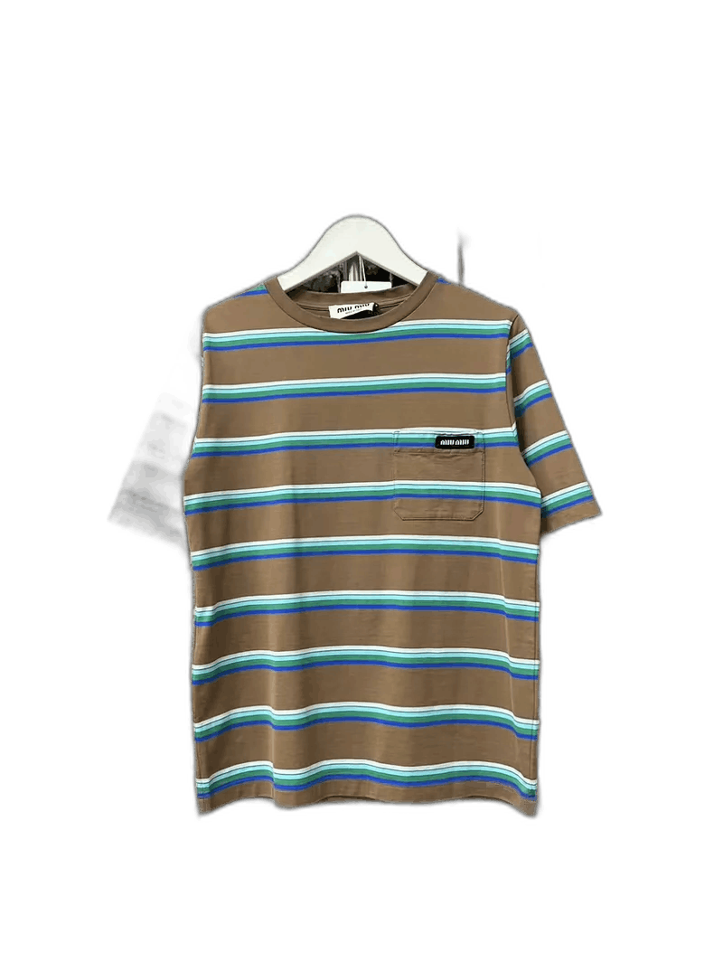 Miu Miu Miumiu Striped Short Sleeve T-Shirt Size US S / EU 44-46 / 1 - 1 Thumbnail