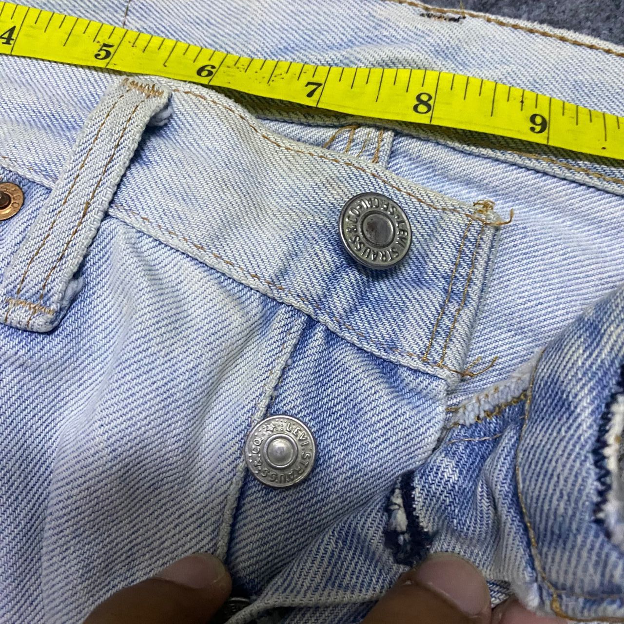 Levi's Vintage 80s Levis 501 Button 6 Distressed Denim Size US 30 / EU 46 - 7 Thumbnail