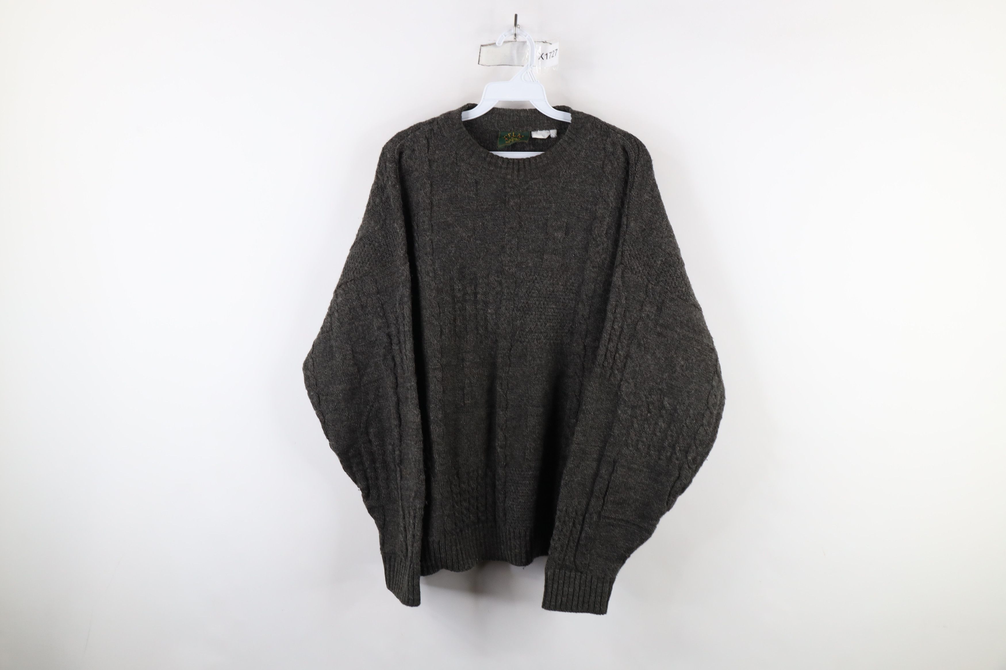 Vintage 90s Streetwear Blend Chunky Cable Knit Sweater Gray