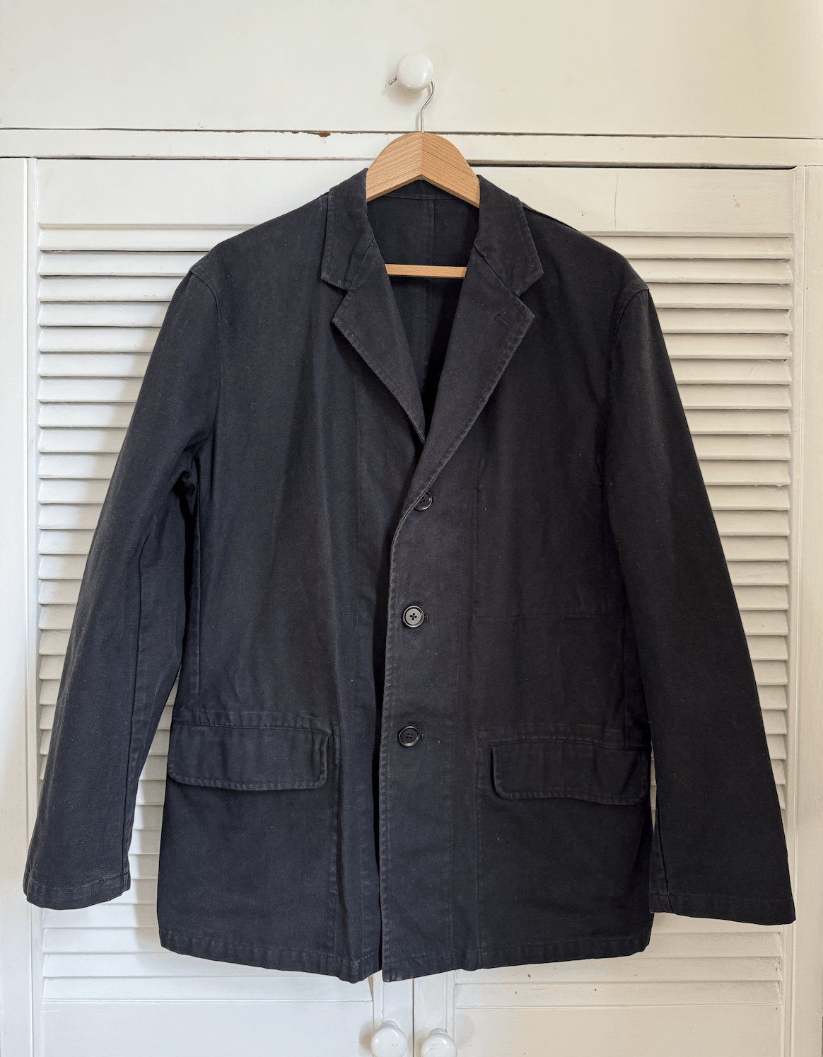 image of YS For Men x YS For Men Yamamoto Duck Canvas Jacket in Black, Men's (Size Medium)
