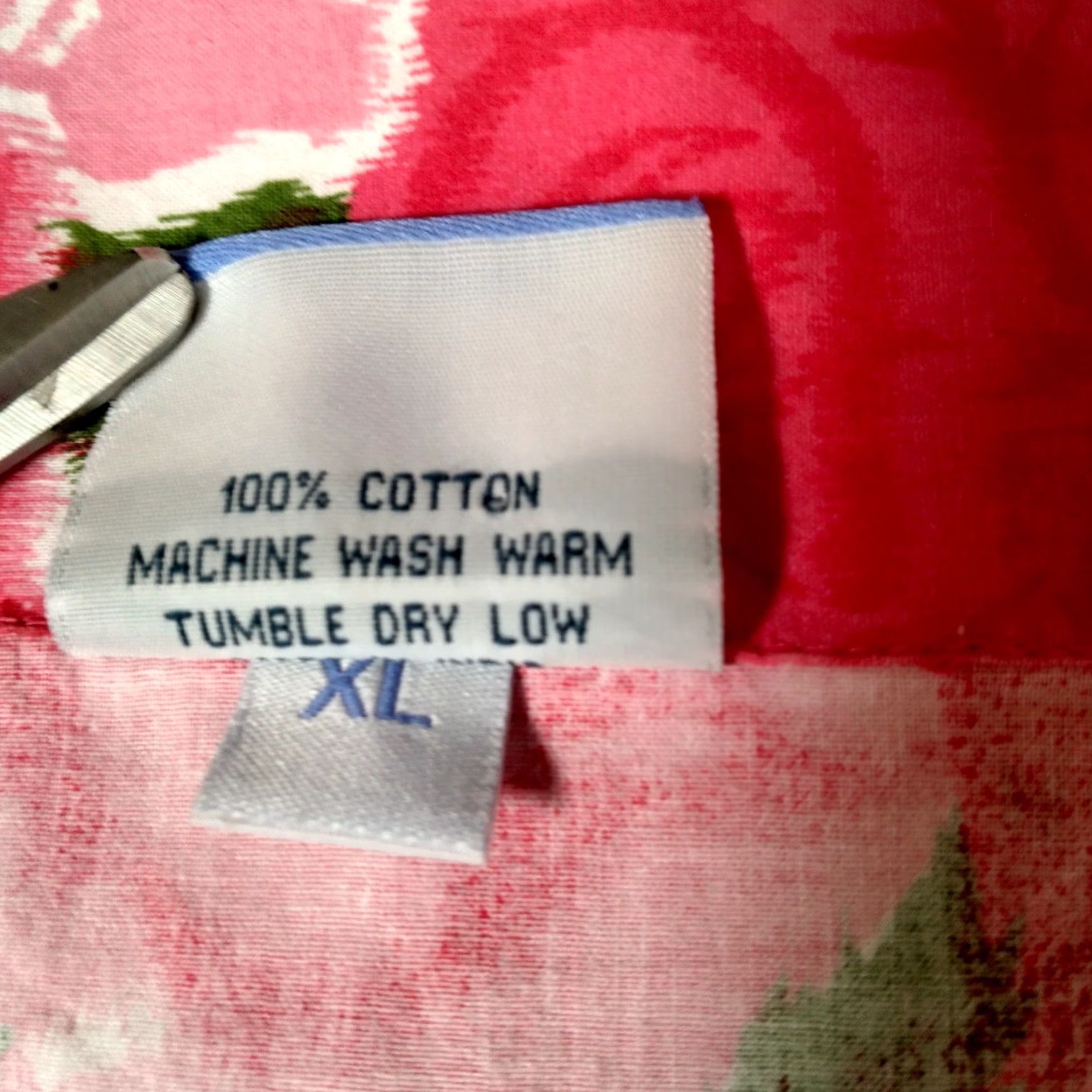 Vintage PINE CONE HILL FINE LINENS Floral Blouse XL Pink Red Roses Long Sleeve Button Front Ruffled Cuff Womens Size XL / US 12-14 / IT 48-50 - 5 Thumbnail