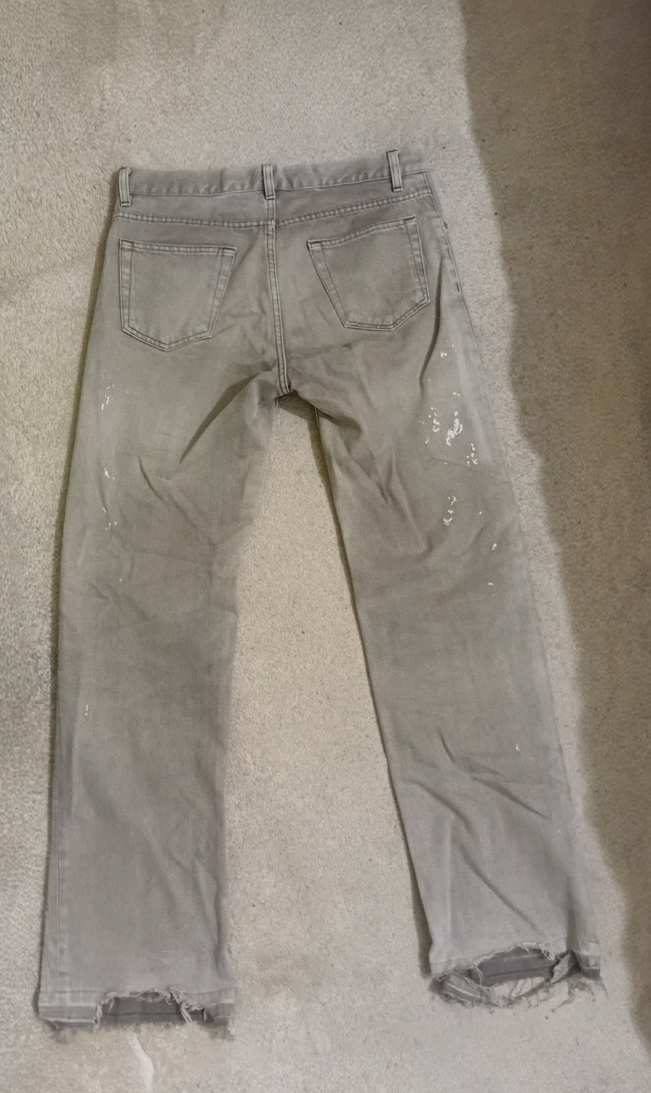 Helmut Lang Helmut Lang AW00 Painter Sandwash Charcoal Grey Jeans Size US 33 - 3 Thumbnail