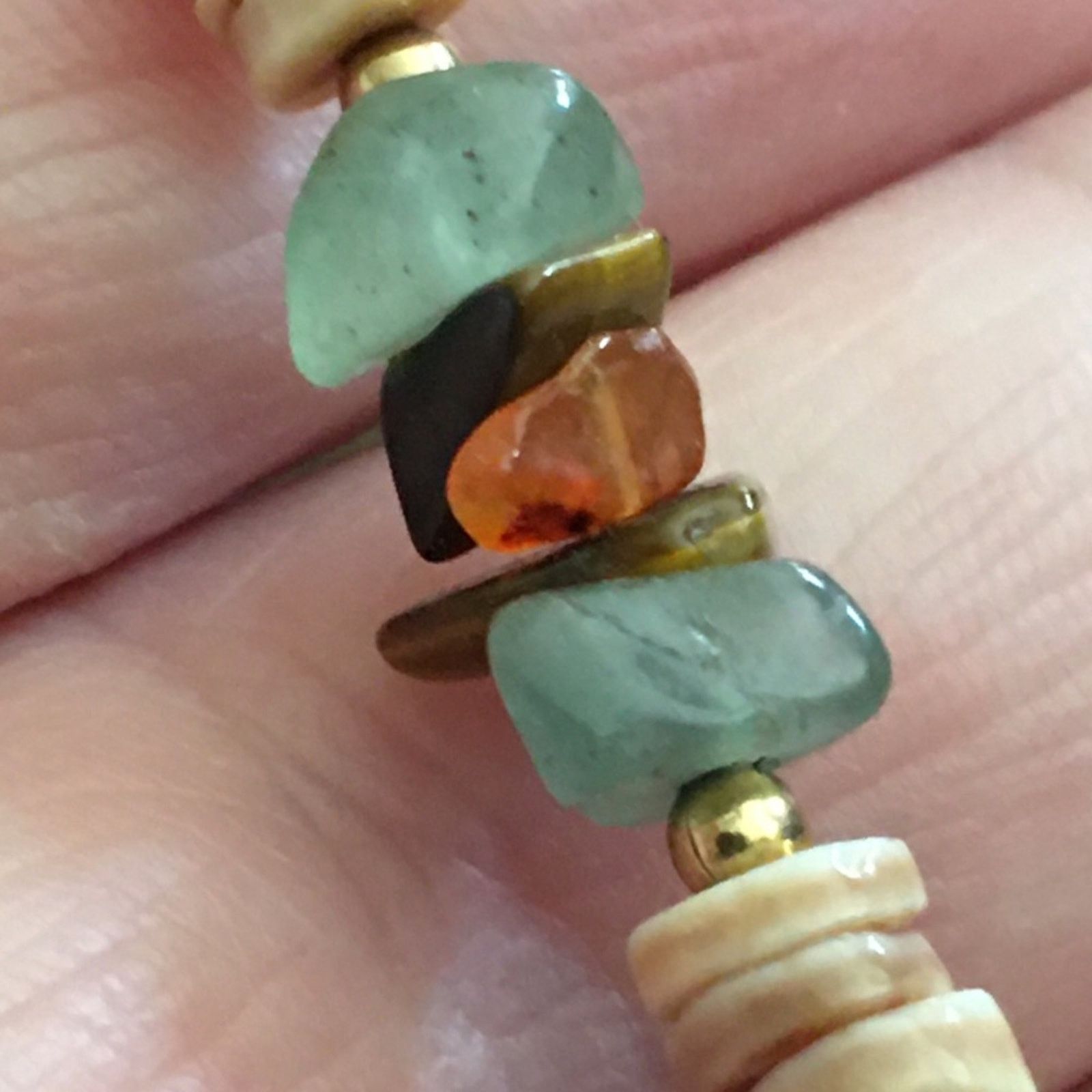 Vintage Vintage agate with gold tone rose accents necklace Size ONE SIZE - 7 Thumbnail