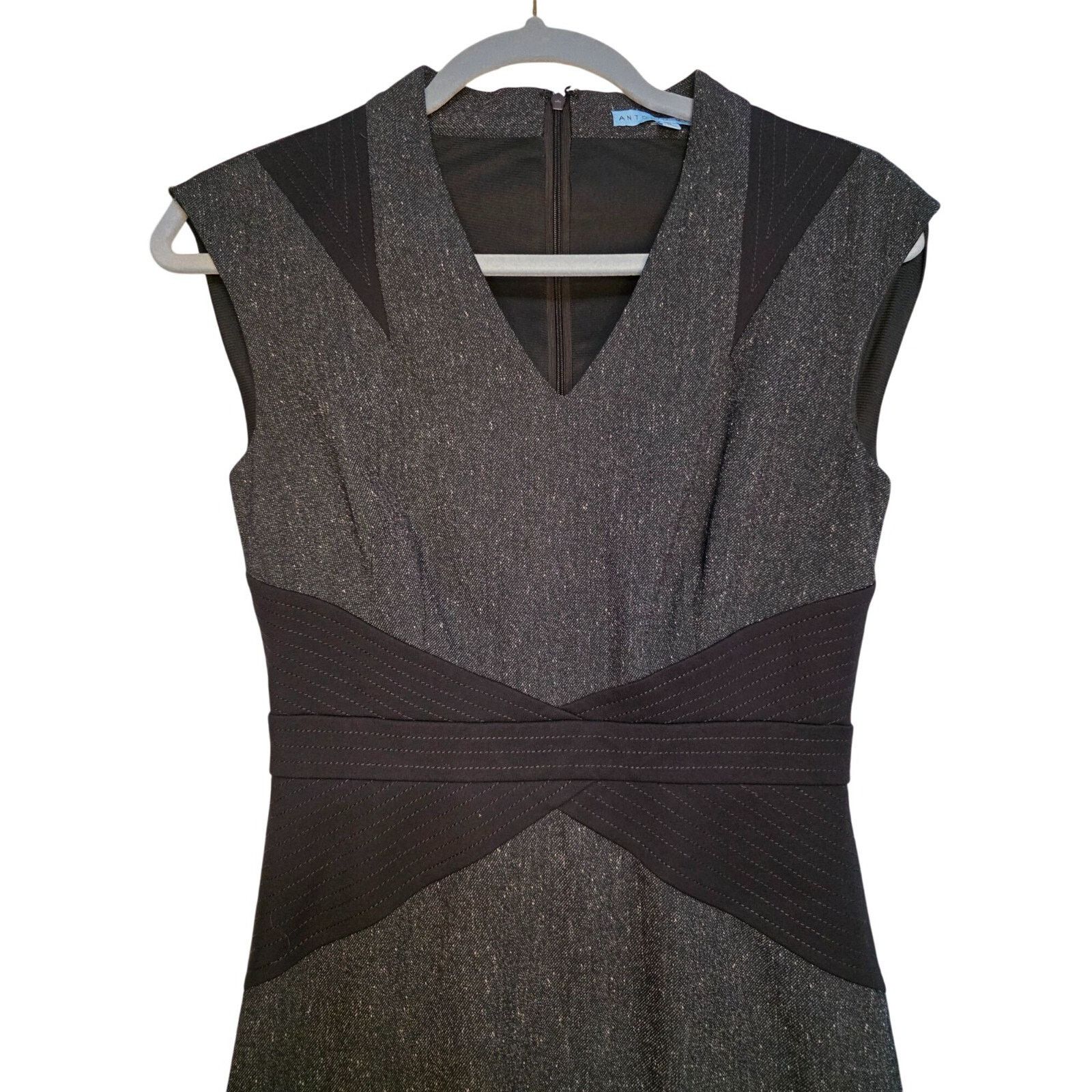 ANTONIO MIRO Antonio Melani Womens Metallic Gray & Black Dress size 2 Size XS / US 0-2 / IT 36-38 - 4 Thumbnail