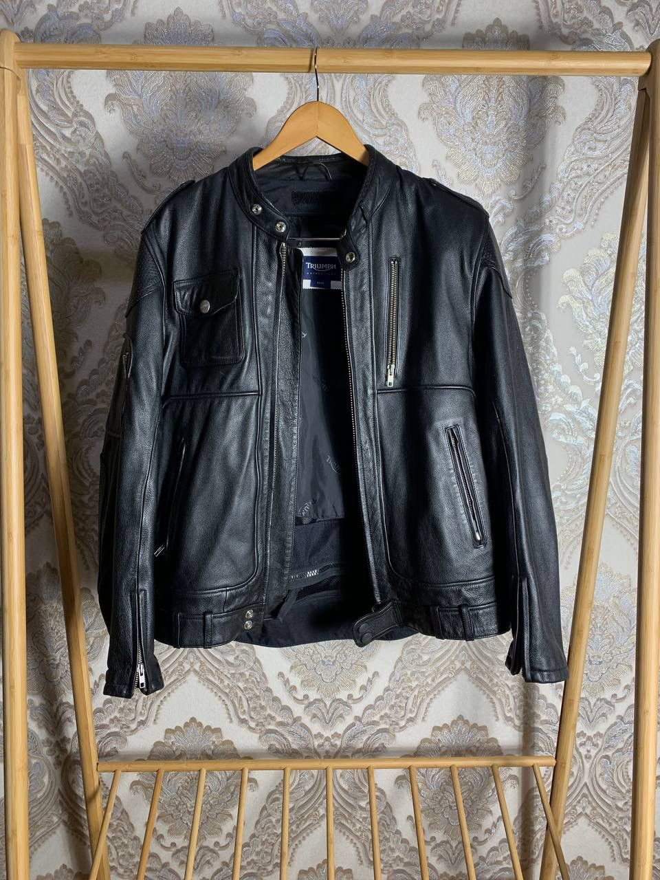Harley Davidson × Vintage VERY RARE TRIUMPH LEATHER JACKET MOTOR CYCLES JAPAN STYLE Size US M / EU 48-50 / 2 - 2 Thumbnail