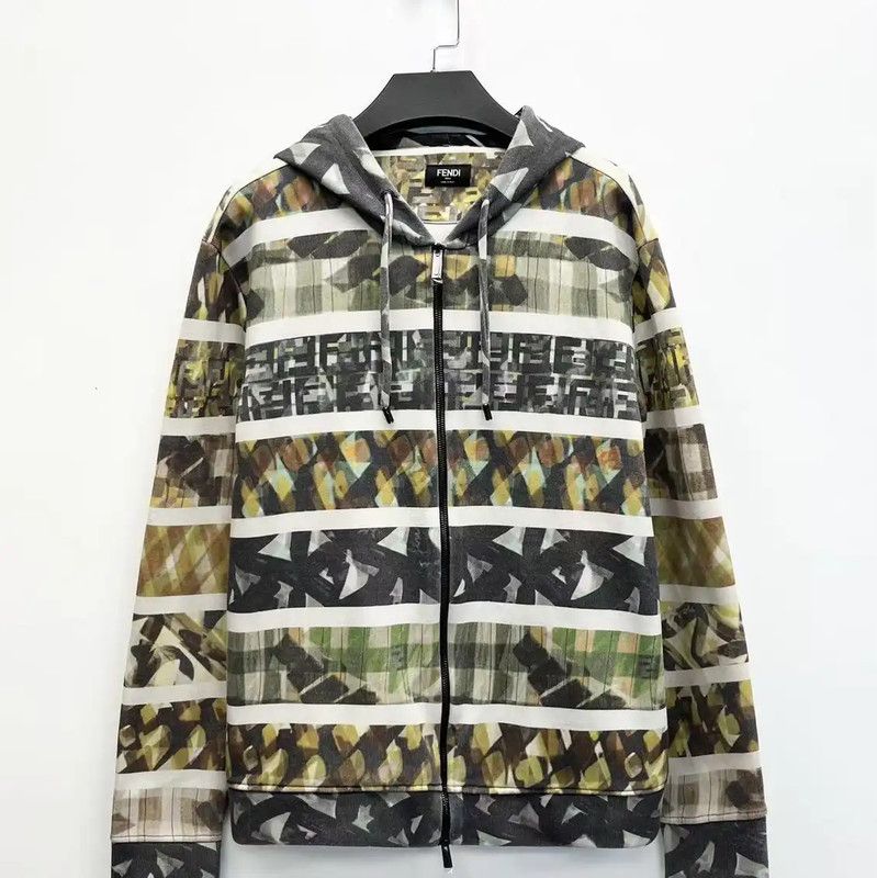 Fendi Fendi Multicolor Cotton Hoodie for Men 0089 Size US M / EU 48-50 / 2 - 1 Thumbnail