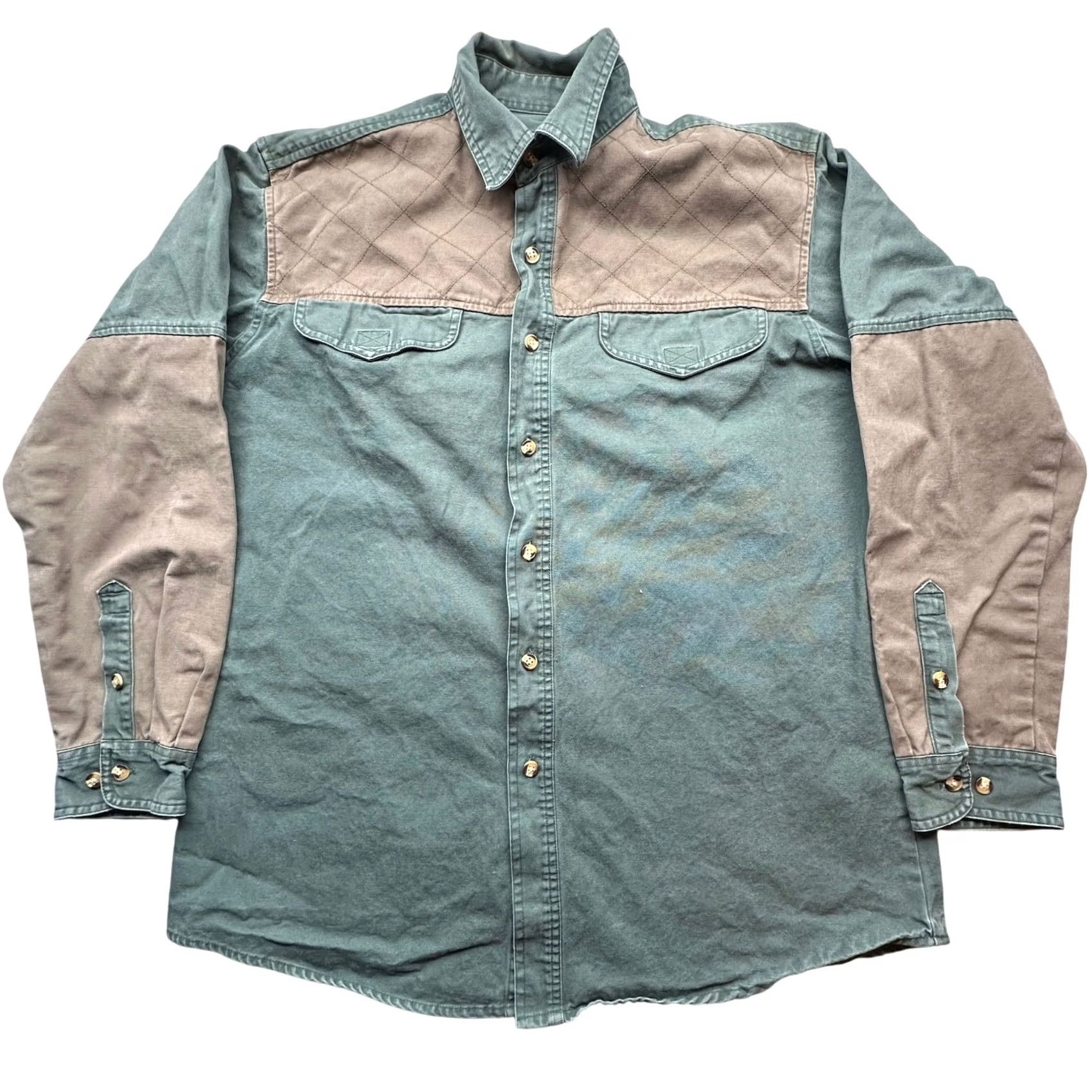 Vintage VINTAGE Cabela's Shirt Men Large Green Button-Up Long Sleeve Canvas Shooting Hunting Casual Workwear Size US L / EU 52-54 / 3 - 2 Thumbnail
