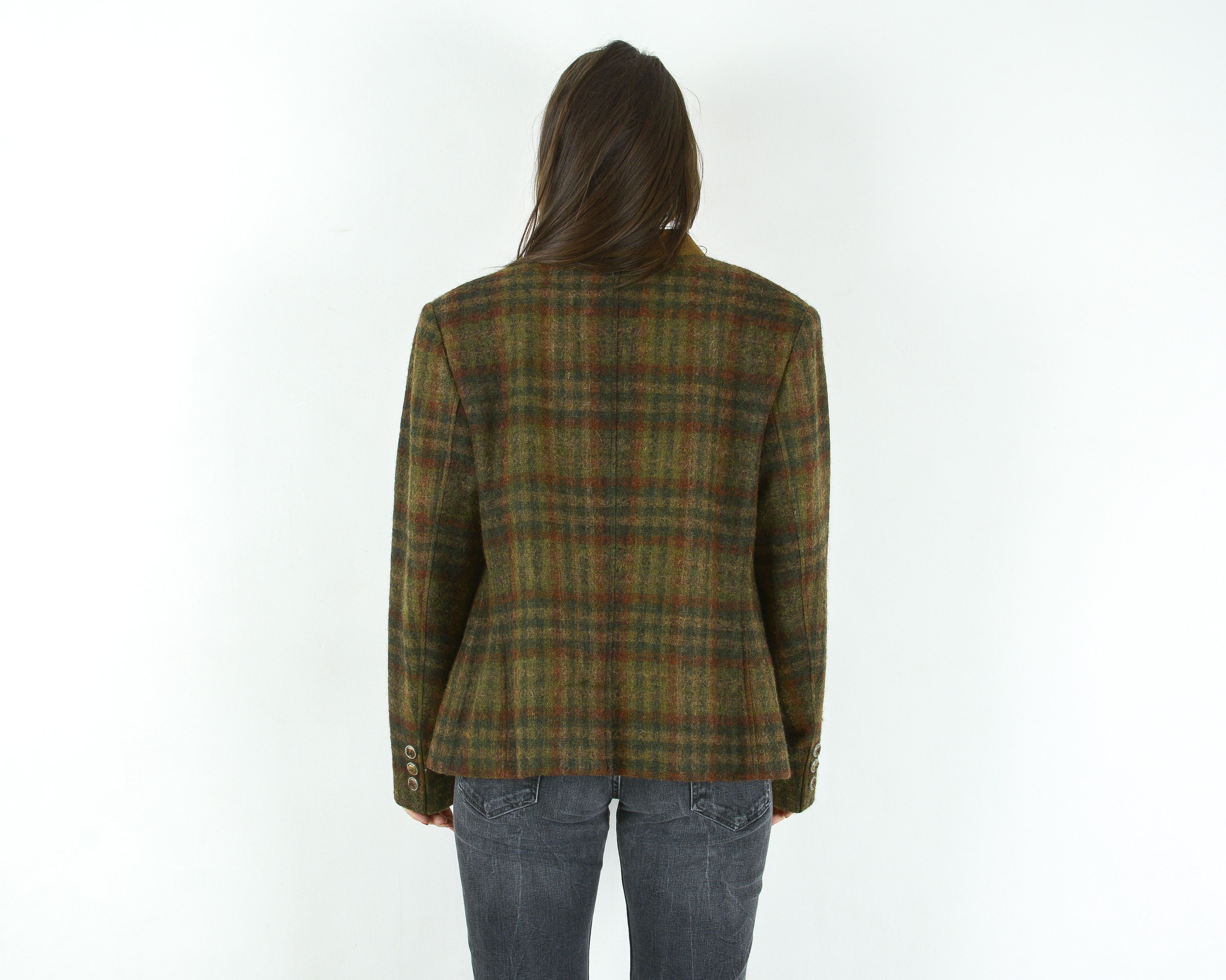 Other × Vintage Allwerk L Wool Jacket Trachten Cardigan Check Plaid Tartan Size L / US 10 / IT 46 - 4 Thumbnail