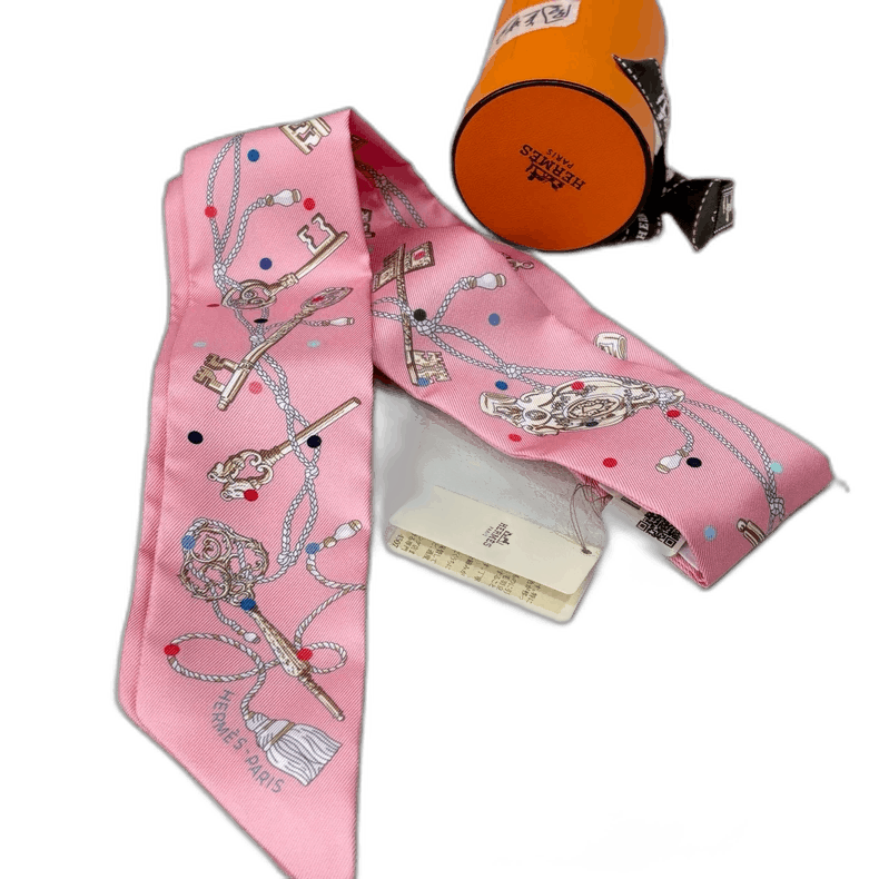 Hermes hermes twilly silk scarf in pink Size ONE SIZE - 1 Thumbnail
