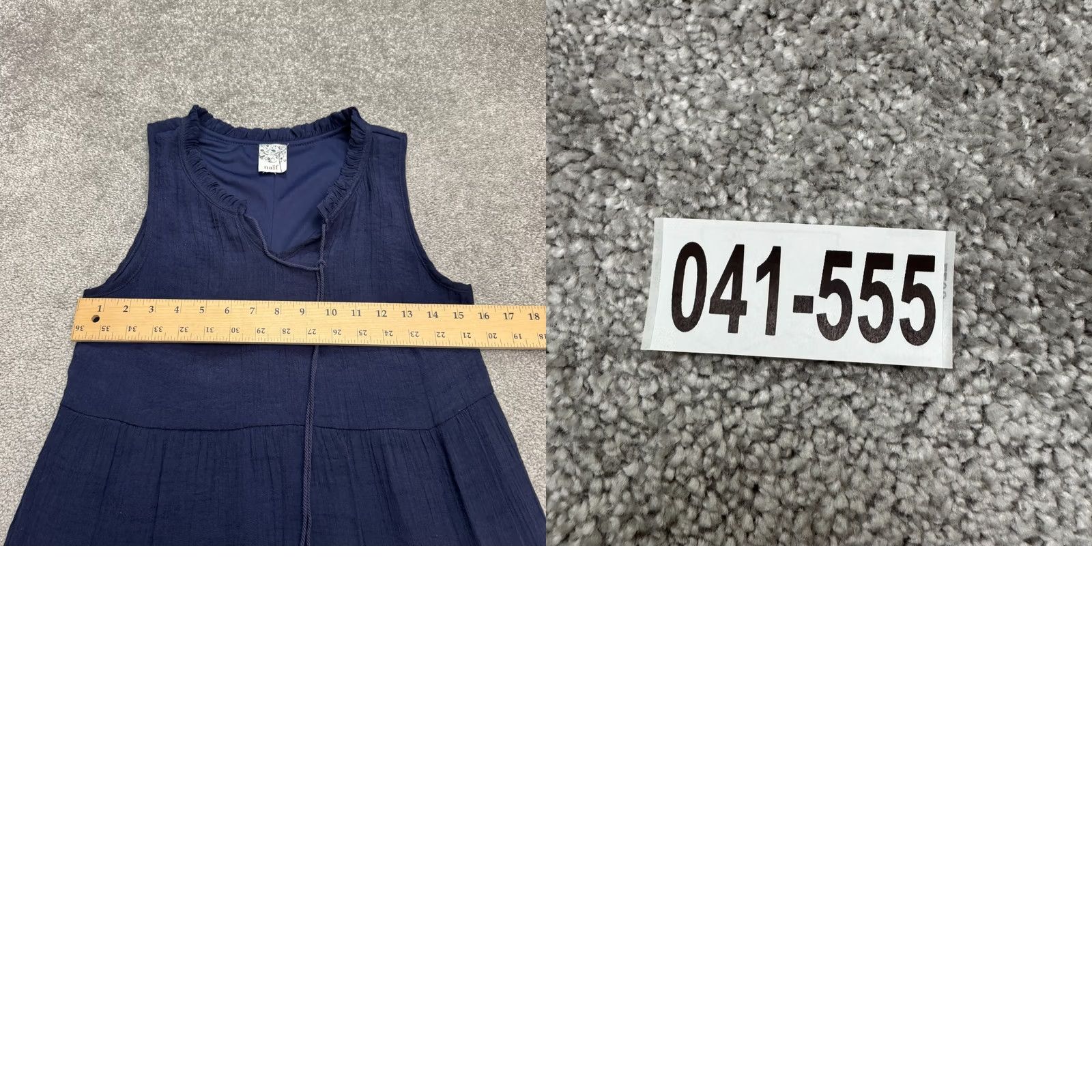 Vintage Naif Tiered Tasseled Midi Shift Dress Womens Medium Navy Blue Sleeveless Boho Size M / US 6-8 / IT 42-44 - 9 Thumbnail