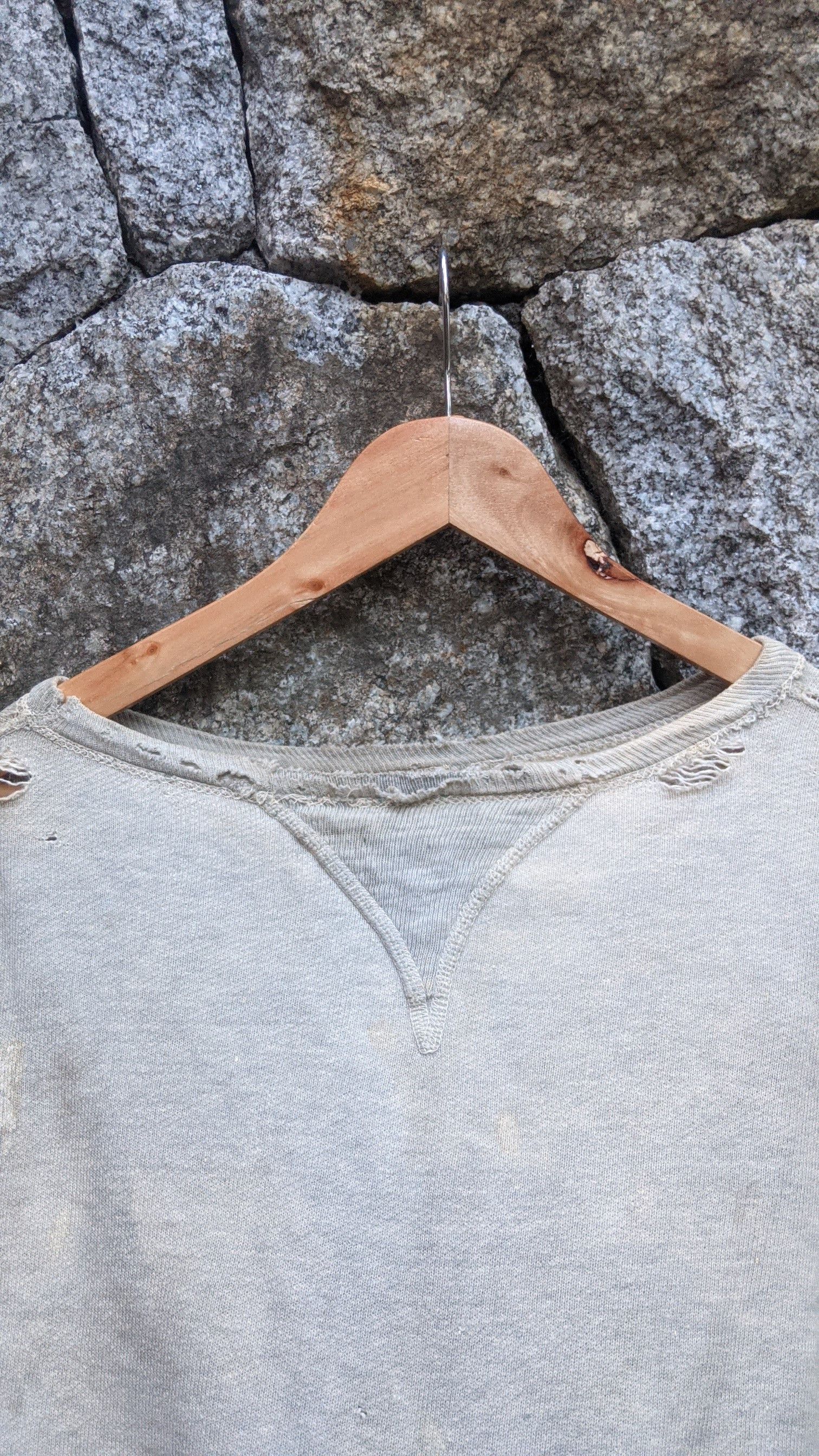 Vintage Vintage 40s destroyed single v sweatshirt afterhood Size US L / EU 52-54 / 3 - 6 Thumbnail