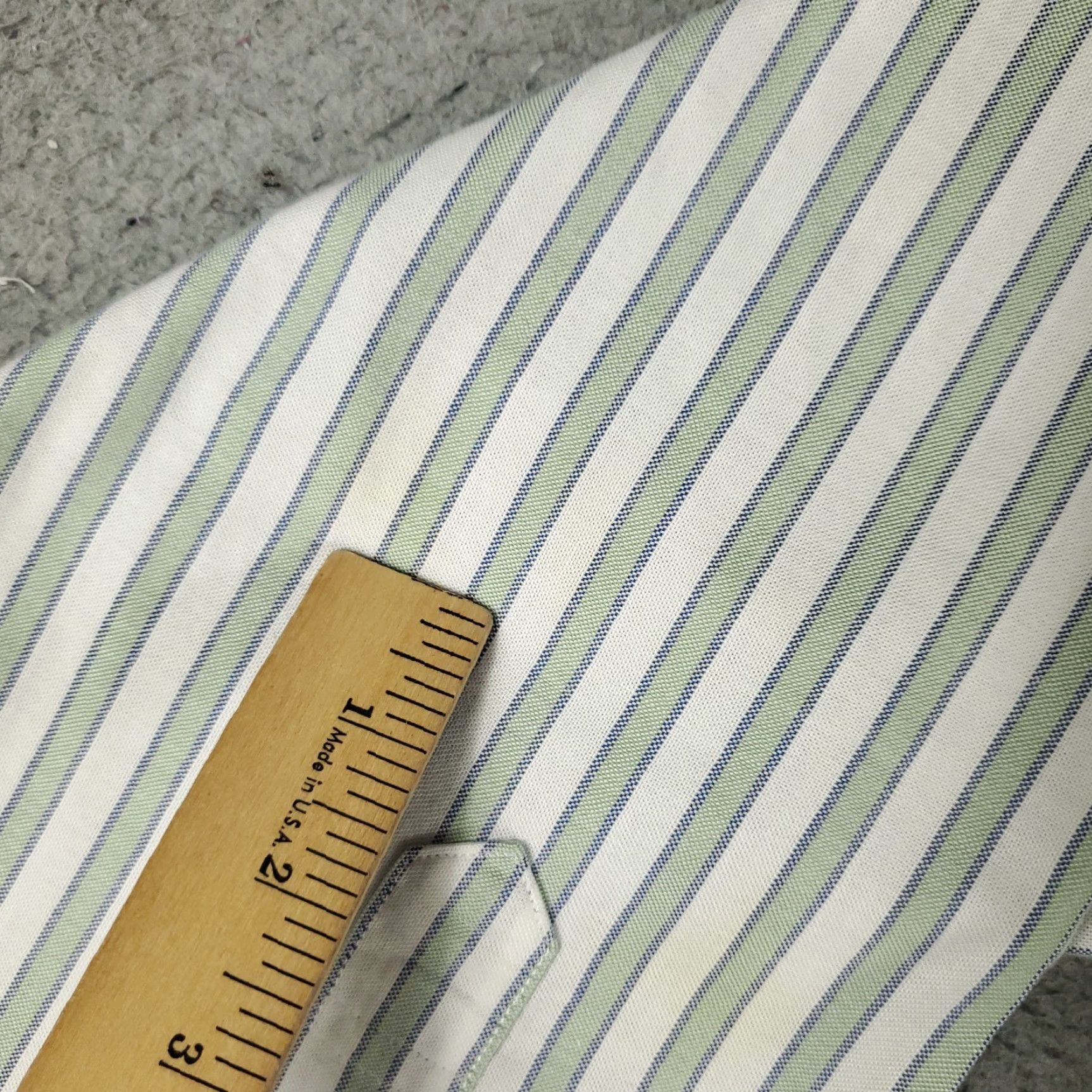 Brooks Brothers BROOKS BROTHERS Shirt XL Green Striped Button-Up Long Sleeve Cotton Woven Collared Stained Classic Preppy Mens Size US XL / EU 56 / 4 - 4 Thumbnail