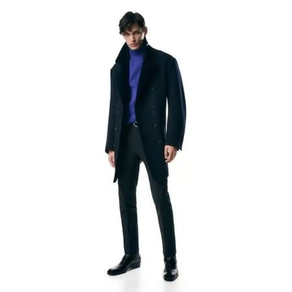 Tom Ford o1loc1c1125 OPR003 Wool Felt Officer Peacoat in Blue Size US M / EU 48-50 / 2 - 7 Thumbnail