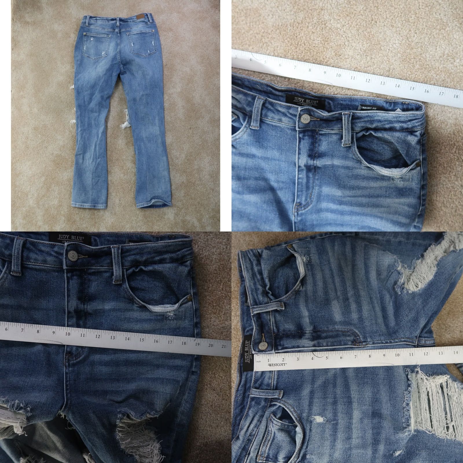 Vintage VINTAGE? No. Judy Blue High Rise Straight Leg Jeans Women's 13/31 Blue Stretch Denim Size 34" / US 12 / IT 48 - 8 Thumbnail