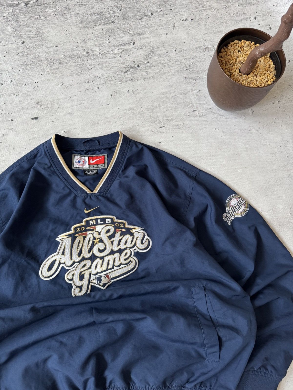 Nike × Vintage NIKE ALL STARS GAME VINTAGE 00s y2k BAGGY NYLON SWEATSHIRT Size US L / EU 52-54 / 3 - 3 Thumbnail