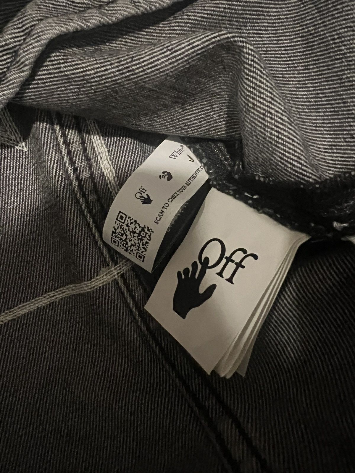 Off-White Diag Outline Paint Slim Denim Jacket