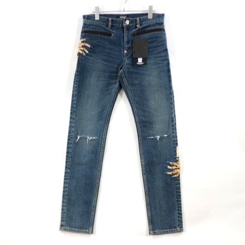 Undercover UNDERCOVER 23AW Hand Beaded Knee Rip Denim Slim 