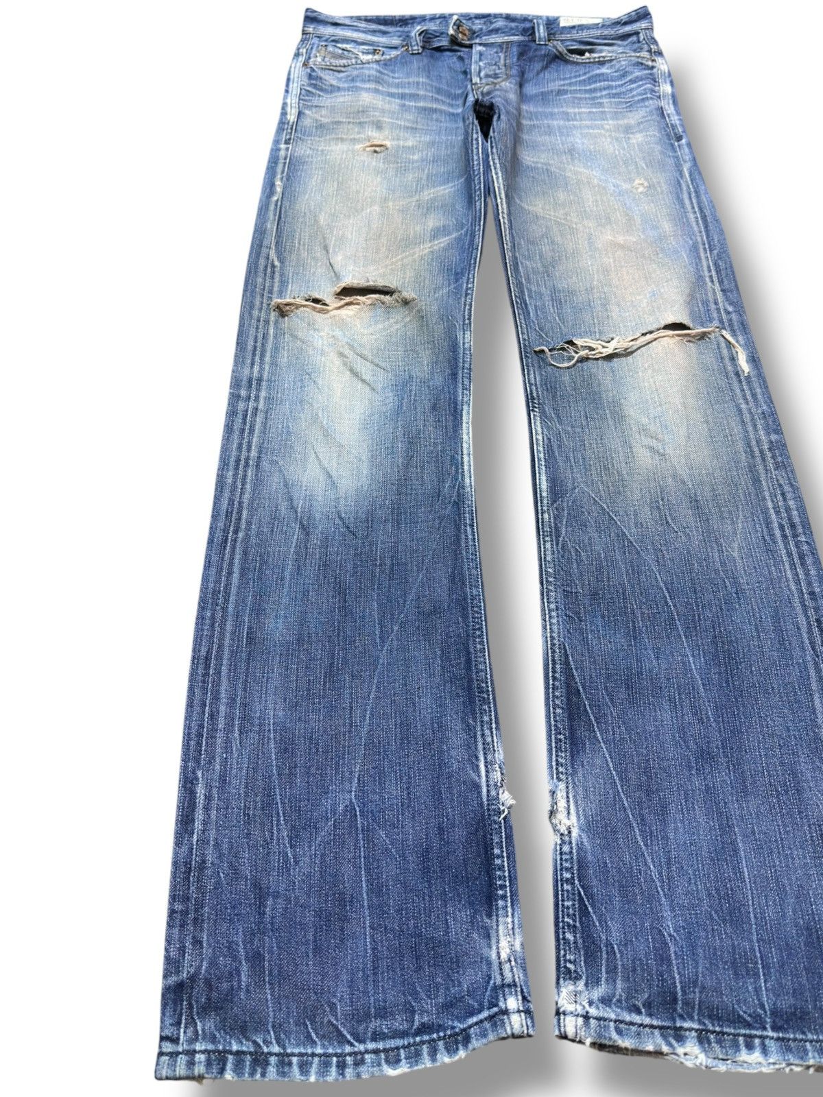 Diesel Black Gold Vintage Diesel Viker-R-Box Faded Ripped Distressed Denim Size US 34 / EU 50 - 3 Thumbnail