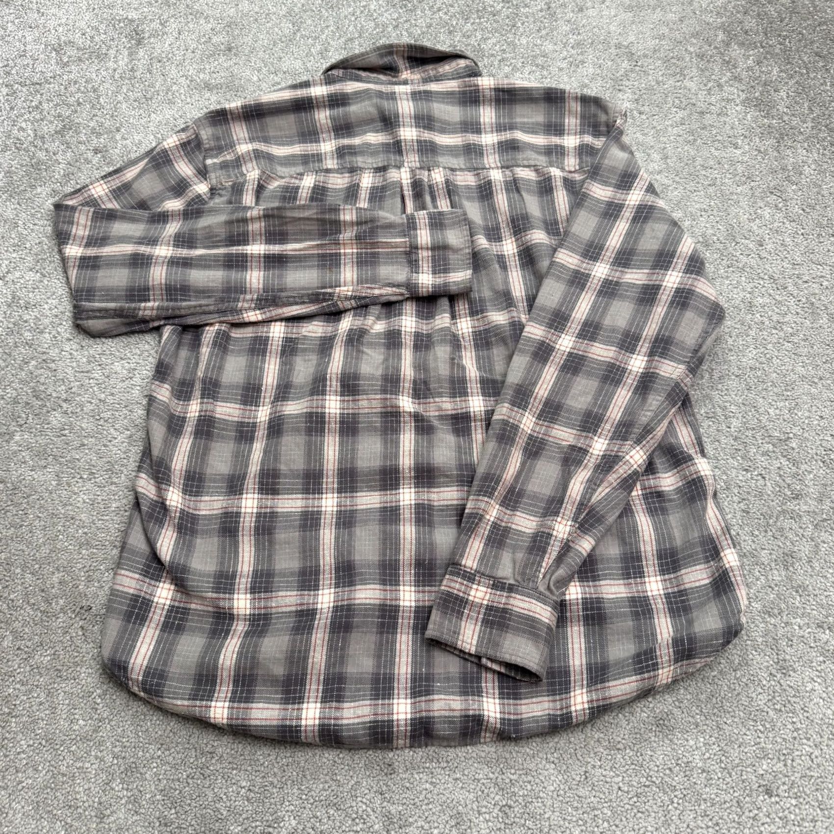 Lucky Brand Lucky Brand Flannel Button Down shirt Mens L Gray Brown Plaid Cotton Casual Shirt Size US L / EU 52-54 / 3 - 2 Thumbnail