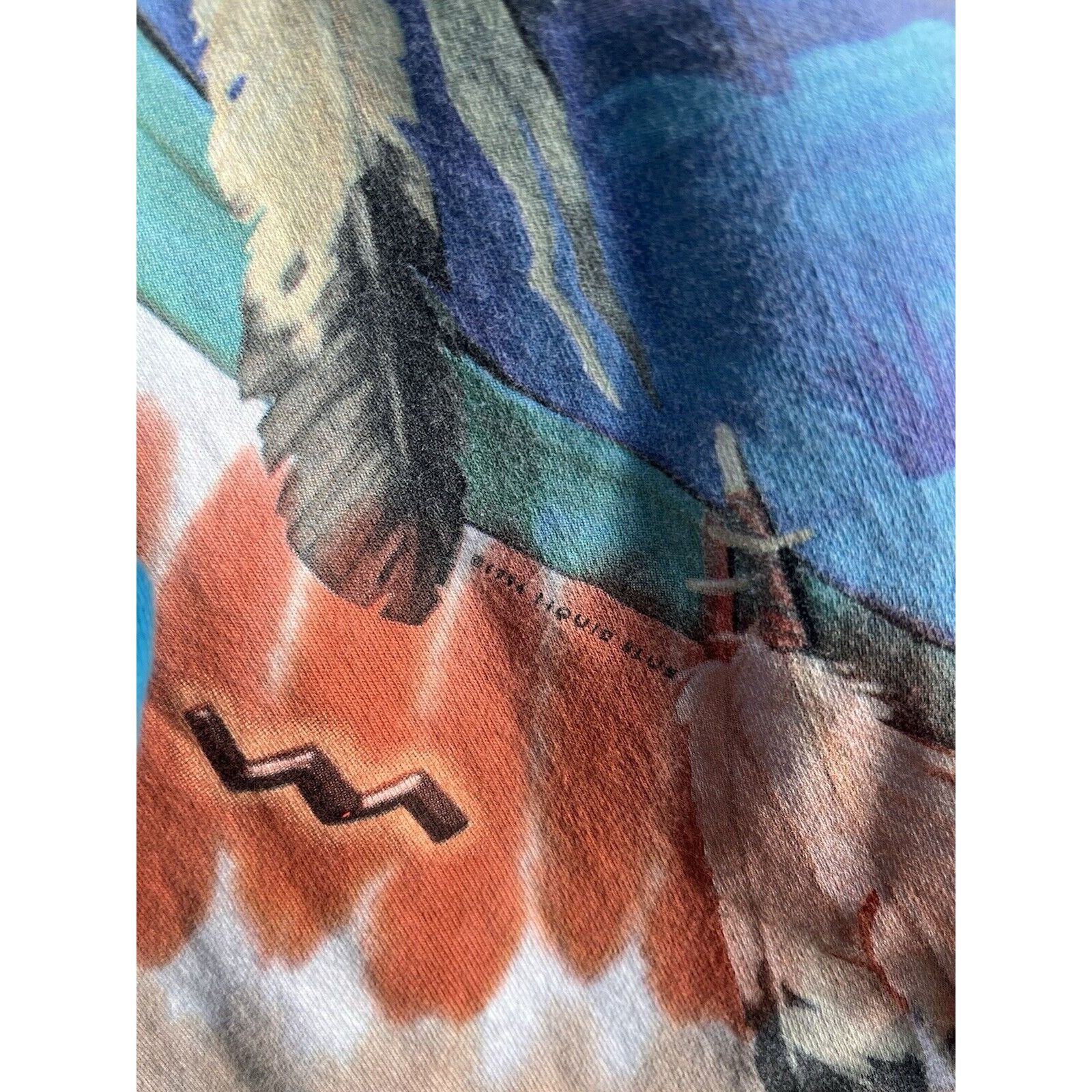 Liquid Blue VINTAGE LIQUID BLUE TIE DYE ANIMAL NATURE NATIVE T SHIRT AOP Size US XXL / EU 58 / 5 - 3 Thumbnail
