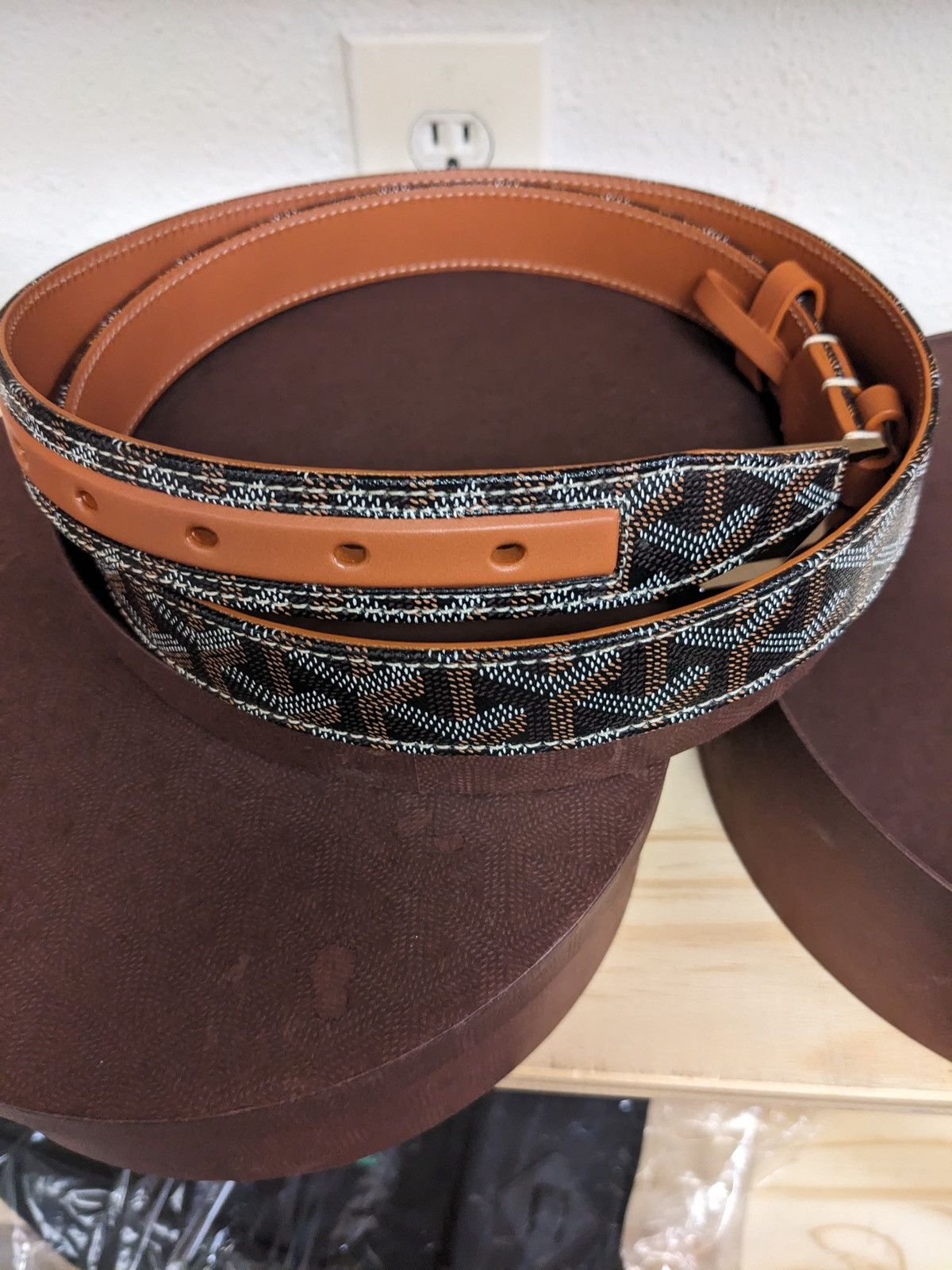 Goyard MAISON GOYARD FREGATE BELT BLACK TAN Size 110/42 Size ONE SIZE - 6 Thumbnail