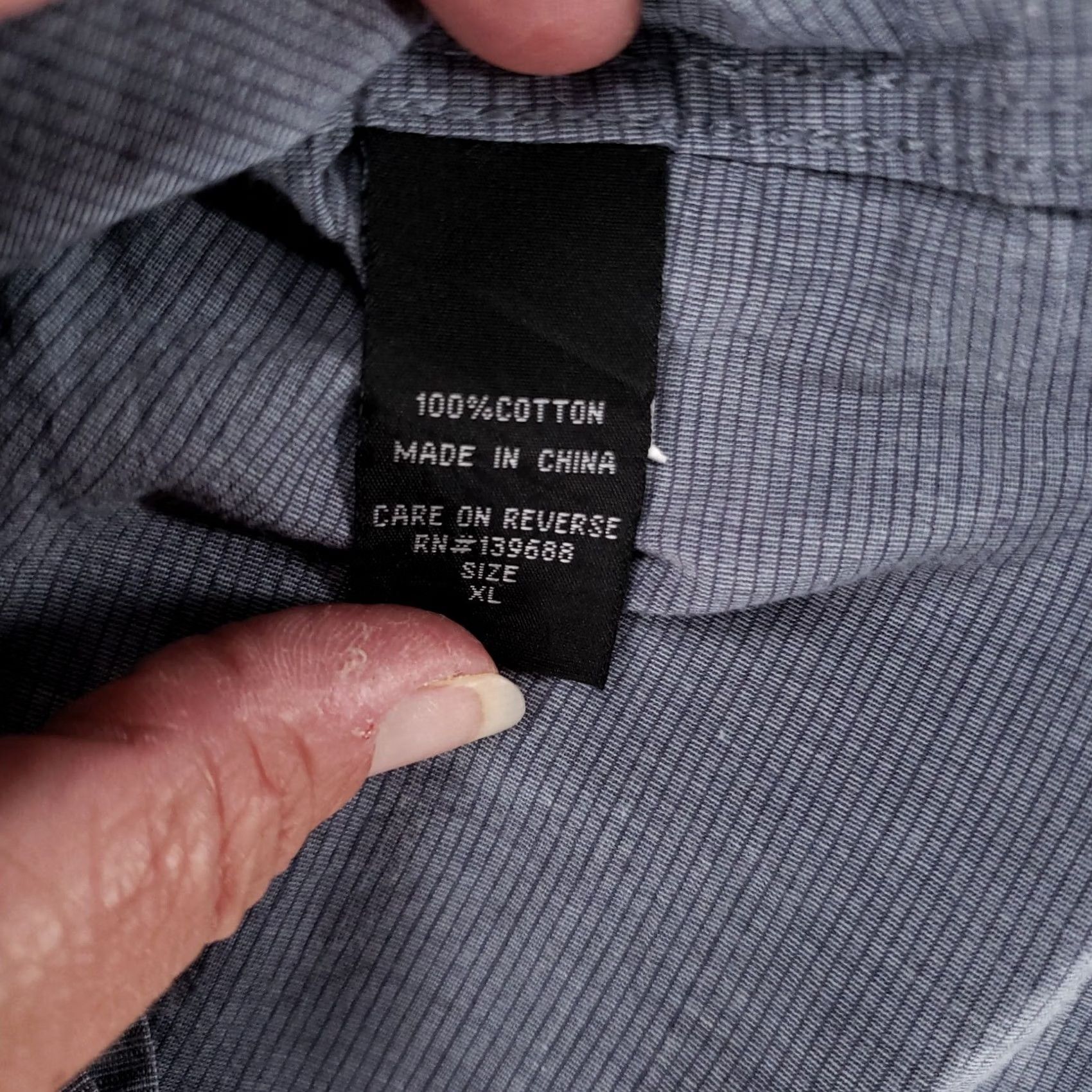 Vintage Ocean Current Shirt Mens XL Button-Up Blue/Grey Pockets Long Sleeves Cotton Casual Workwear Size US XL / EU 56 / 4 - 4 Thumbnail