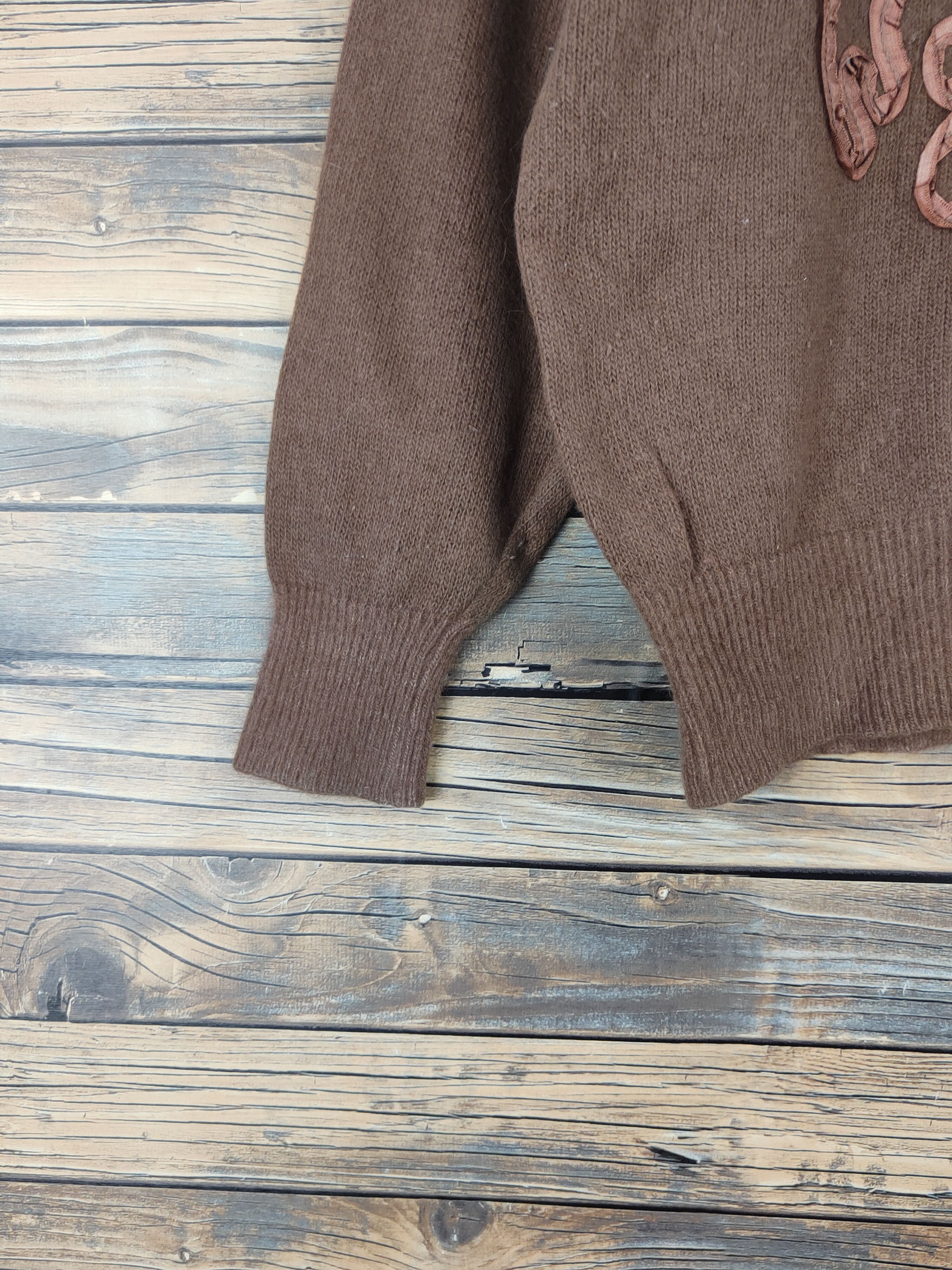 Homespun Knitwear × Japanese Brand × Vintage Charcas Brown art design Knitwear Sweatshirts #W1081 Size M / US 6-8 / IT 42-44 - 4 Thumbnail