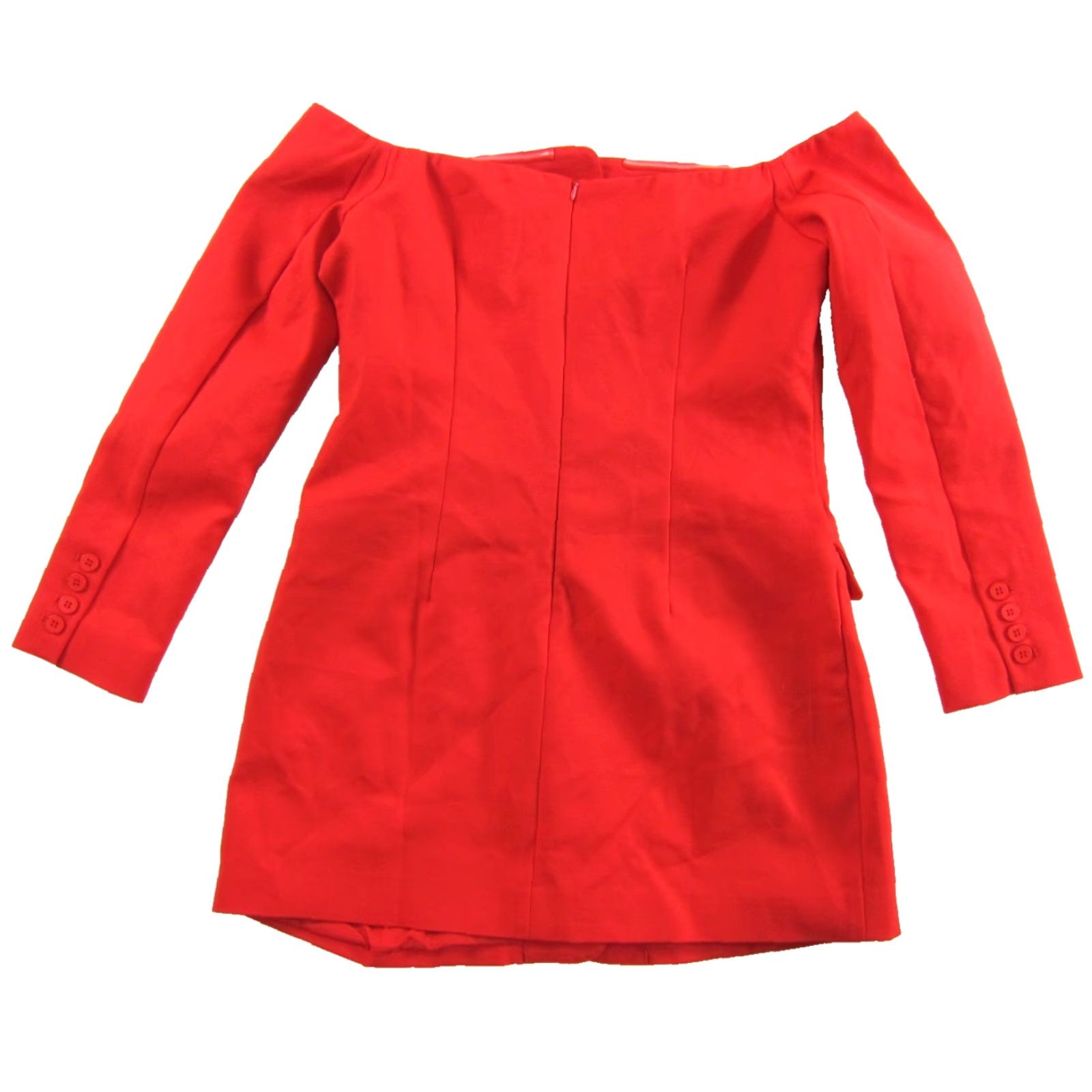 Vintage NWT Showpo. Anabelle Red Tailored Stretch Off Shoulder Mini Dress Women 10 Size L / US 10 / IT 46 - 2 Thumbnail