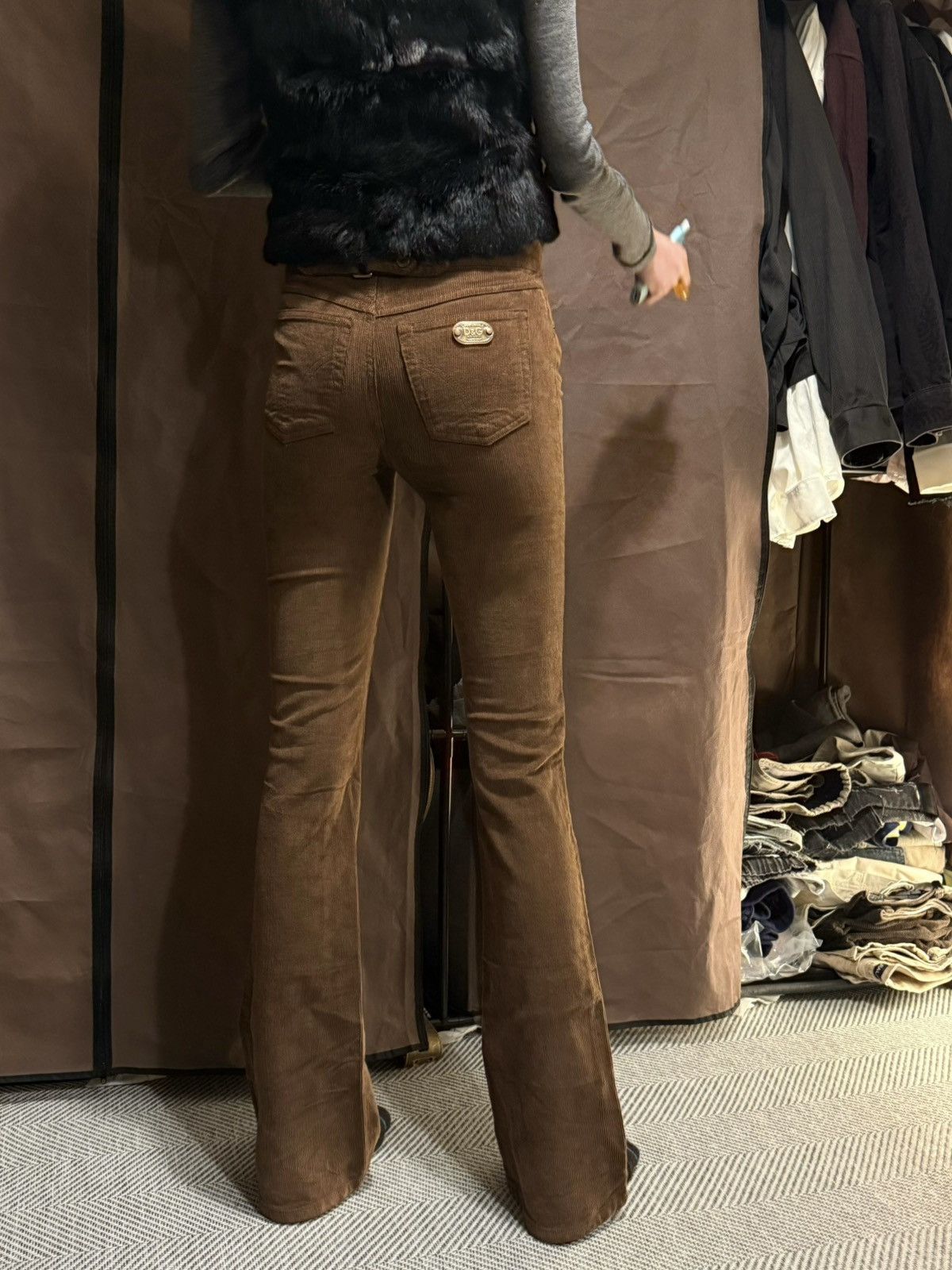 Dolce & Gabbana Dolce & Gabbana Brown Corduroy Buckle-Back Bootcut Trousers Size 25" / US 0 / IT 36 - 2 Thumbnail