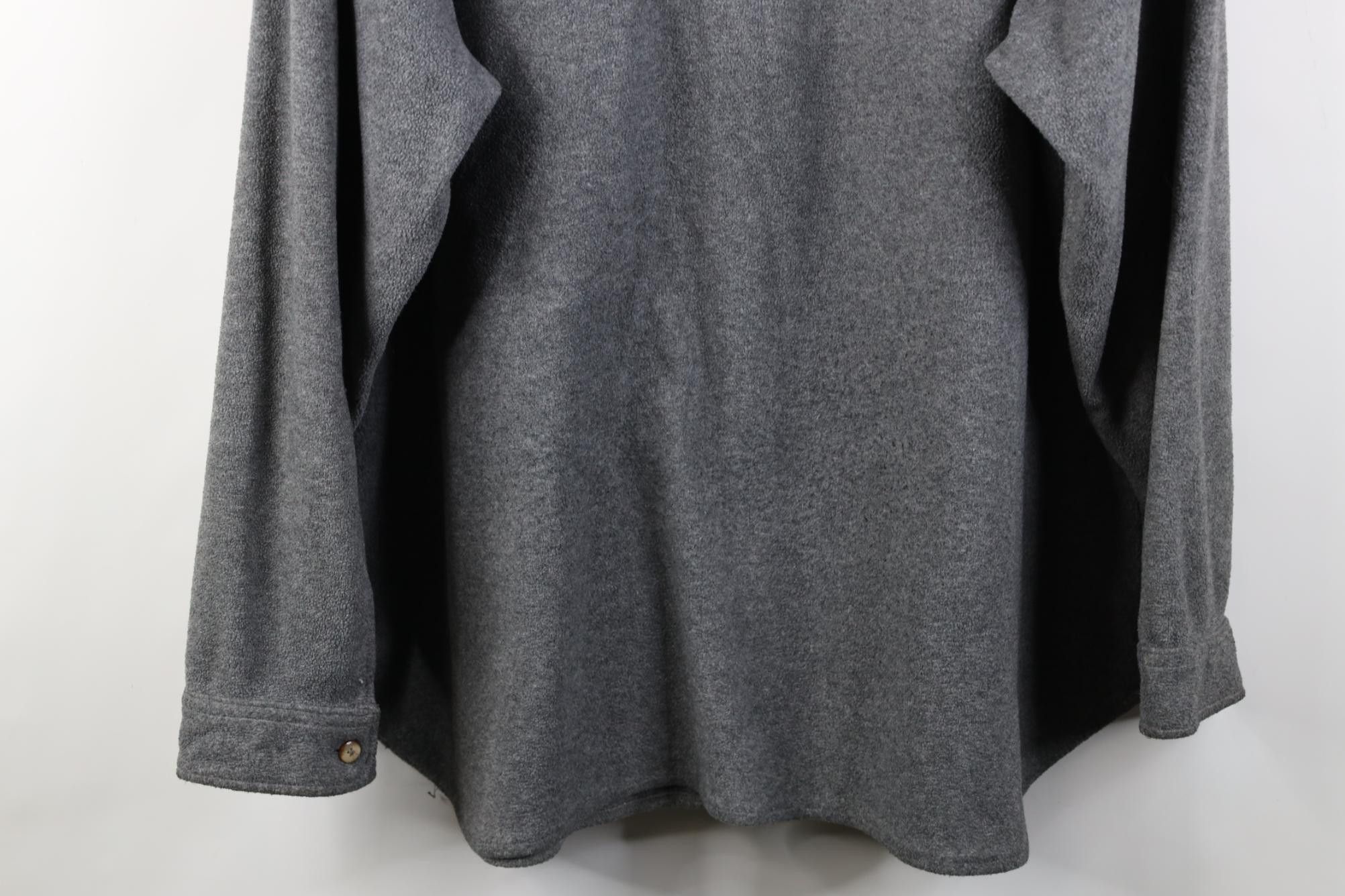 Vintage Vintage 90s Streetwear Baggy Fleece Button Shirt Jacket Gray Size US XL / EU 56 / 4 - 18 Thumbnail