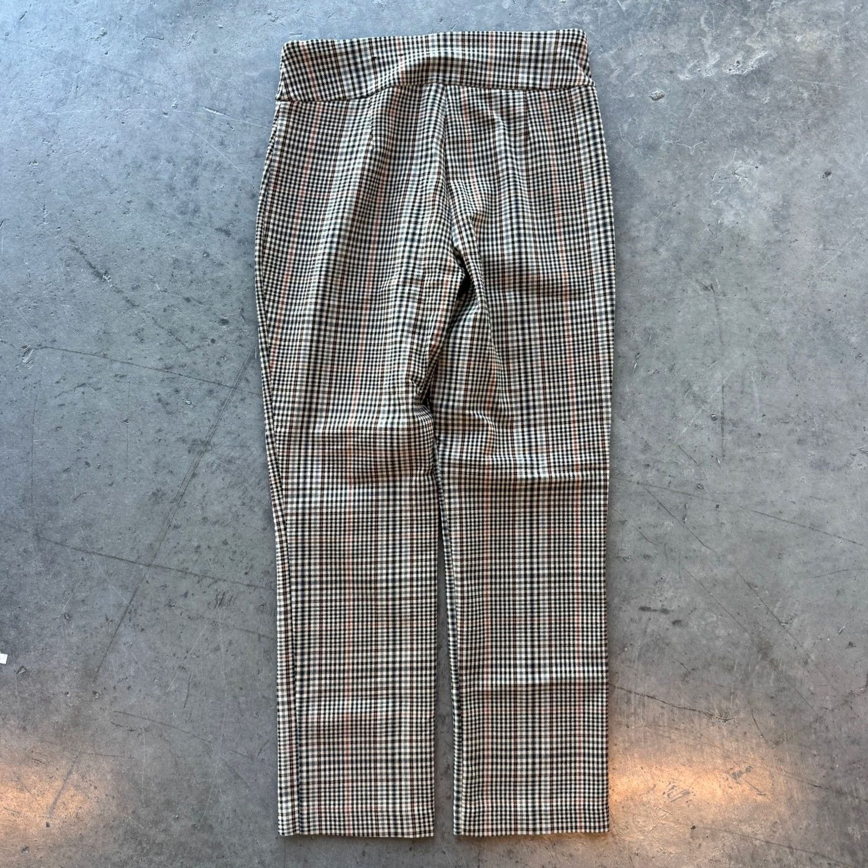 Vintage VINTAGE Brown Plaid Gingham Beige Straight Leg Fitted Trousers Women's 4P Size 27" / US 4 / IT 40 - 2 Thumbnail