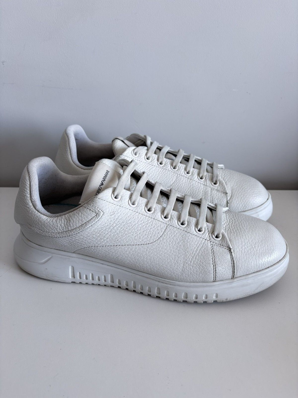 Emporio Armani Emporio Armani sneakers white leather casual size 44 men's Size US 11 / EU 44 - 3 Thumbnail
