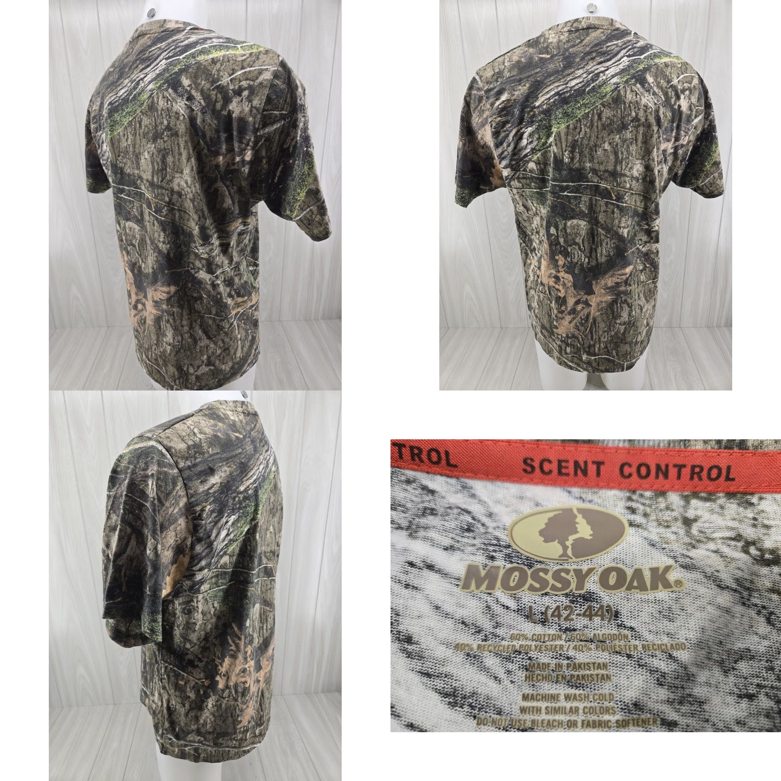 Vintage VINTAGE Mossy Oak Scent Control Short Sleeve Crew Neck Mens Shirt Camo Large T Shirt Size US L / EU 52-54 / 3 - 8 Thumbnail