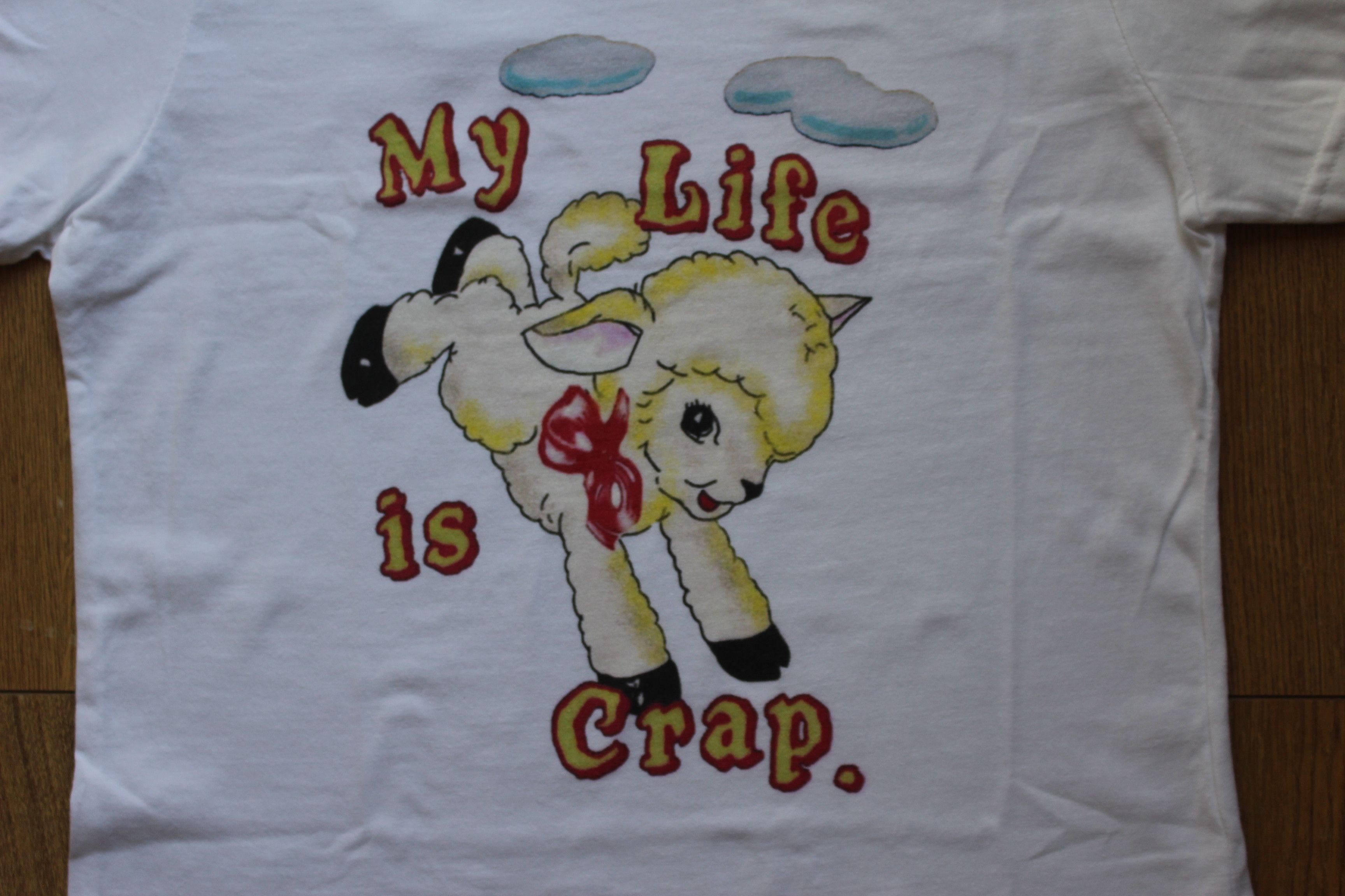 Vintage FREE SHIPPING!! - 'My Life is Crap' T-shirt Size S / US 4 / IT 40 - 3 Thumbnail