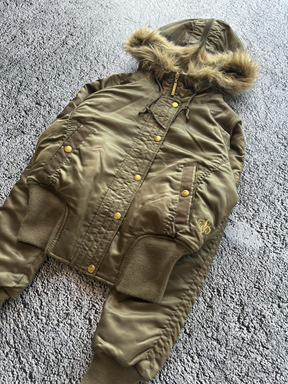 Other Deadstock SOUTHPOLE N2B Faux fur cropped bomber jacket Size S / US 4 / IT 40 - 3 Thumbnail