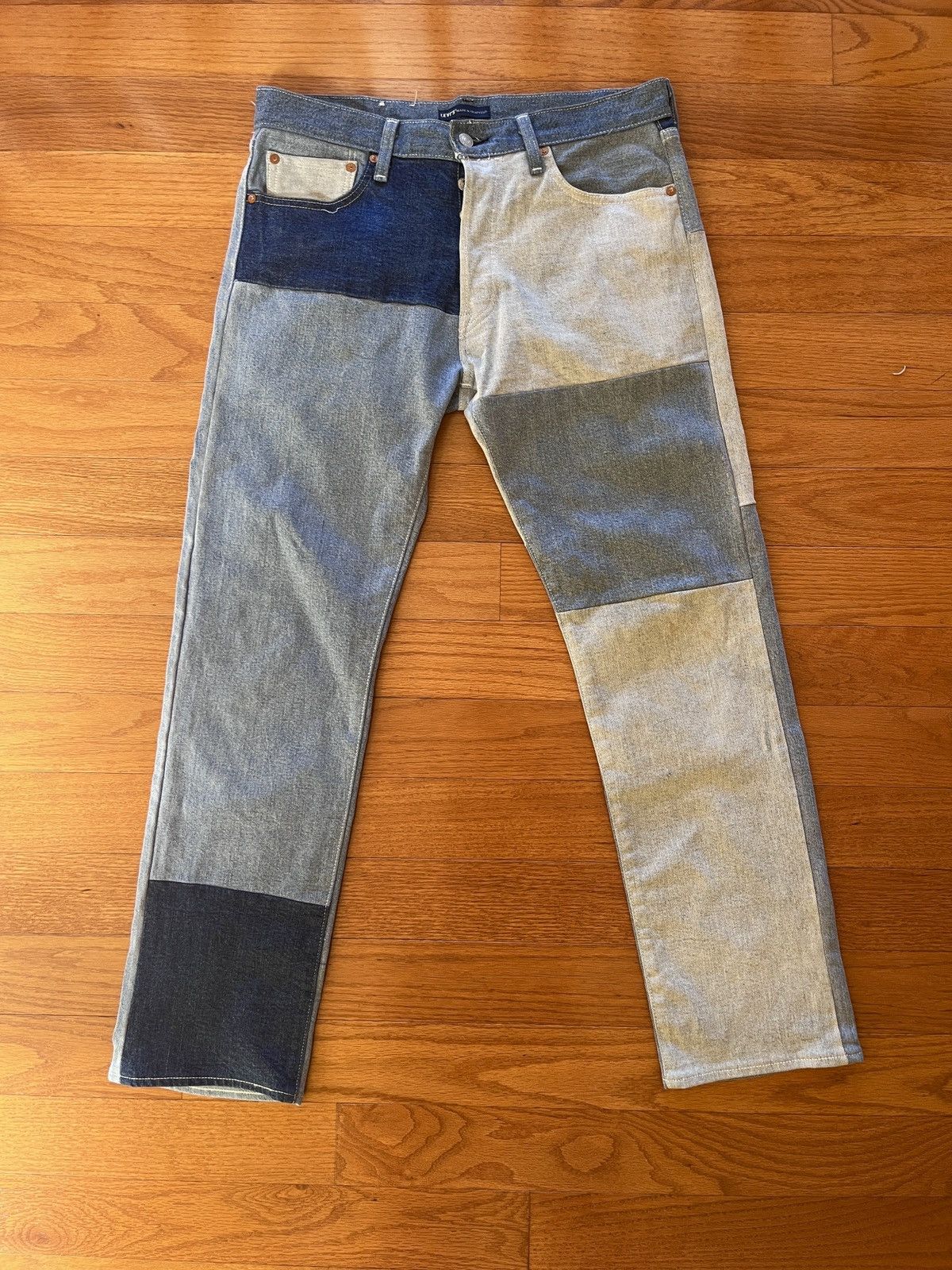 Levi's LEVIS 501 Made & Crafted Selvedge Patchwork Denim Jeans Size US 34 / EU 50 - 1 Thumbnail