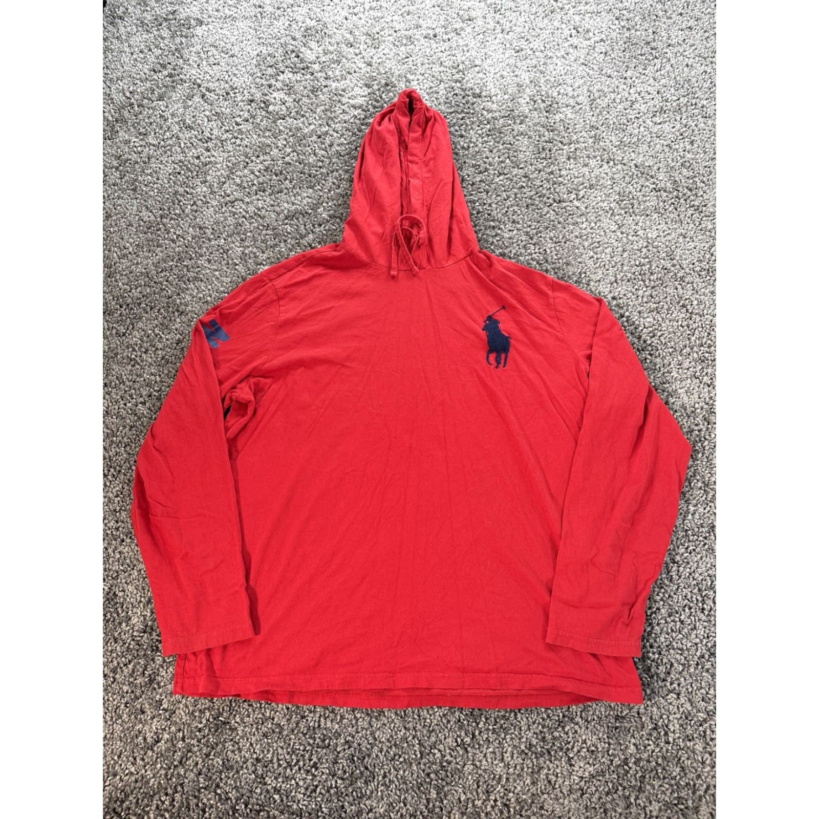 Polo Ralph Lauren Polo Ralph Lauren Hoodie Adult XL Red Sweatshirt Flag USA Big Pony Crew Neck Pullover Logo Embroidered Knit Cotton Size US XL / EU 56 / 4 - 5 Thumbnail