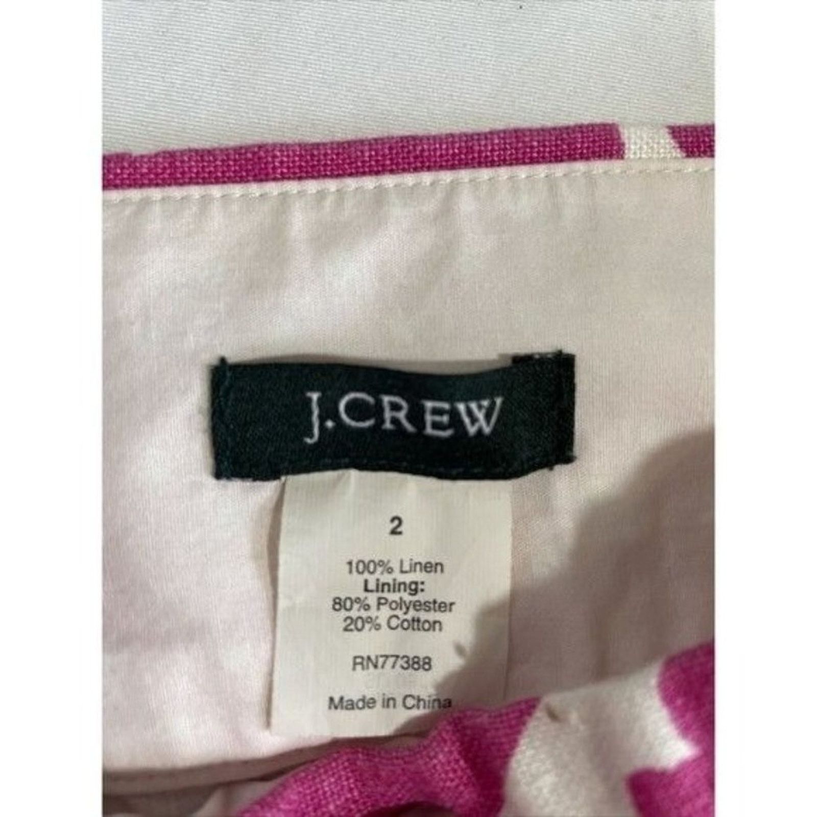 J.Crew J.Crew Black Label Mini Skirt Pink White Floral Linen 2 Size 26" / US 2 / IT 38 - 6 Thumbnail