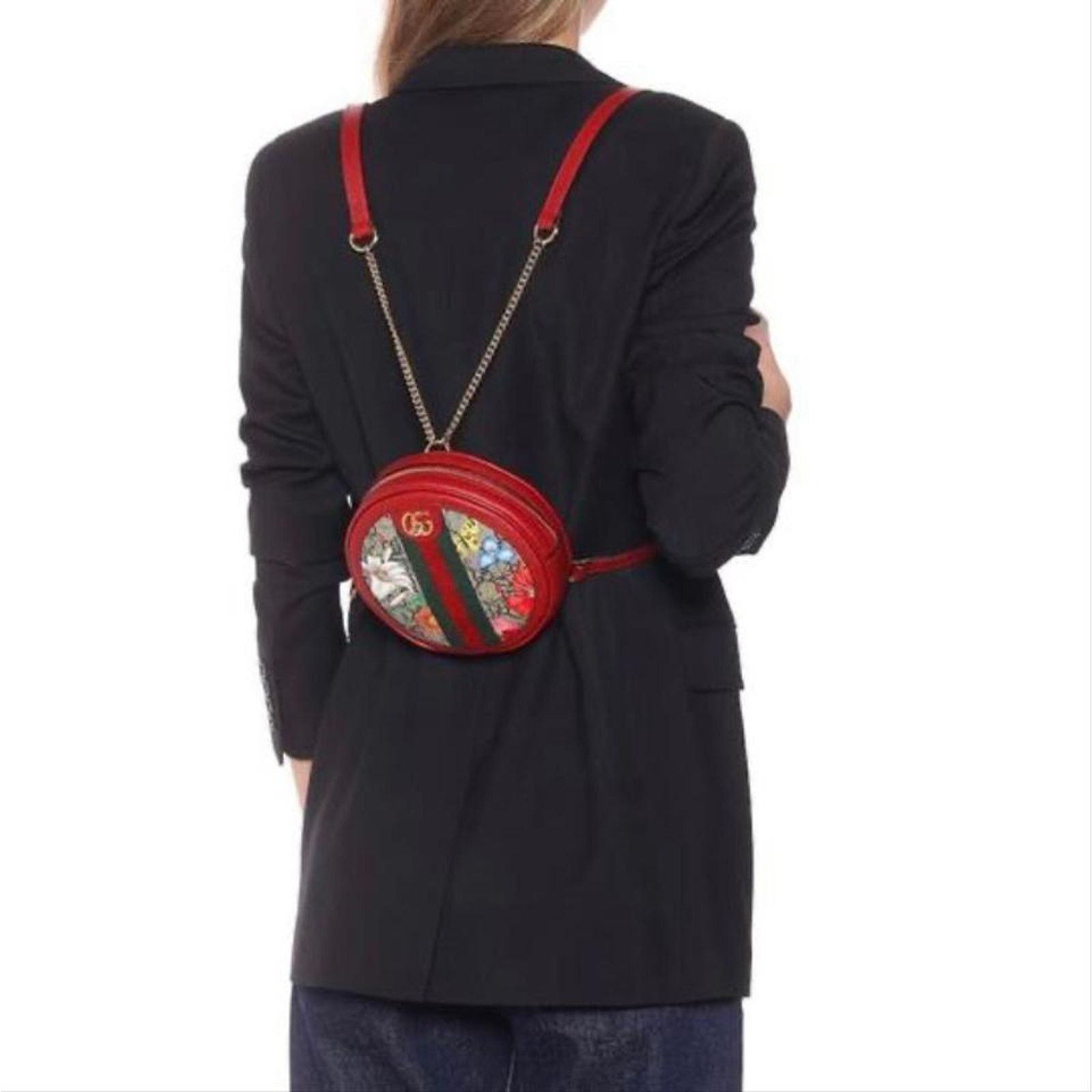Gucci Ophidia GG logo floral round leather backpack Size ONE SIZE - 2 Thumbnail