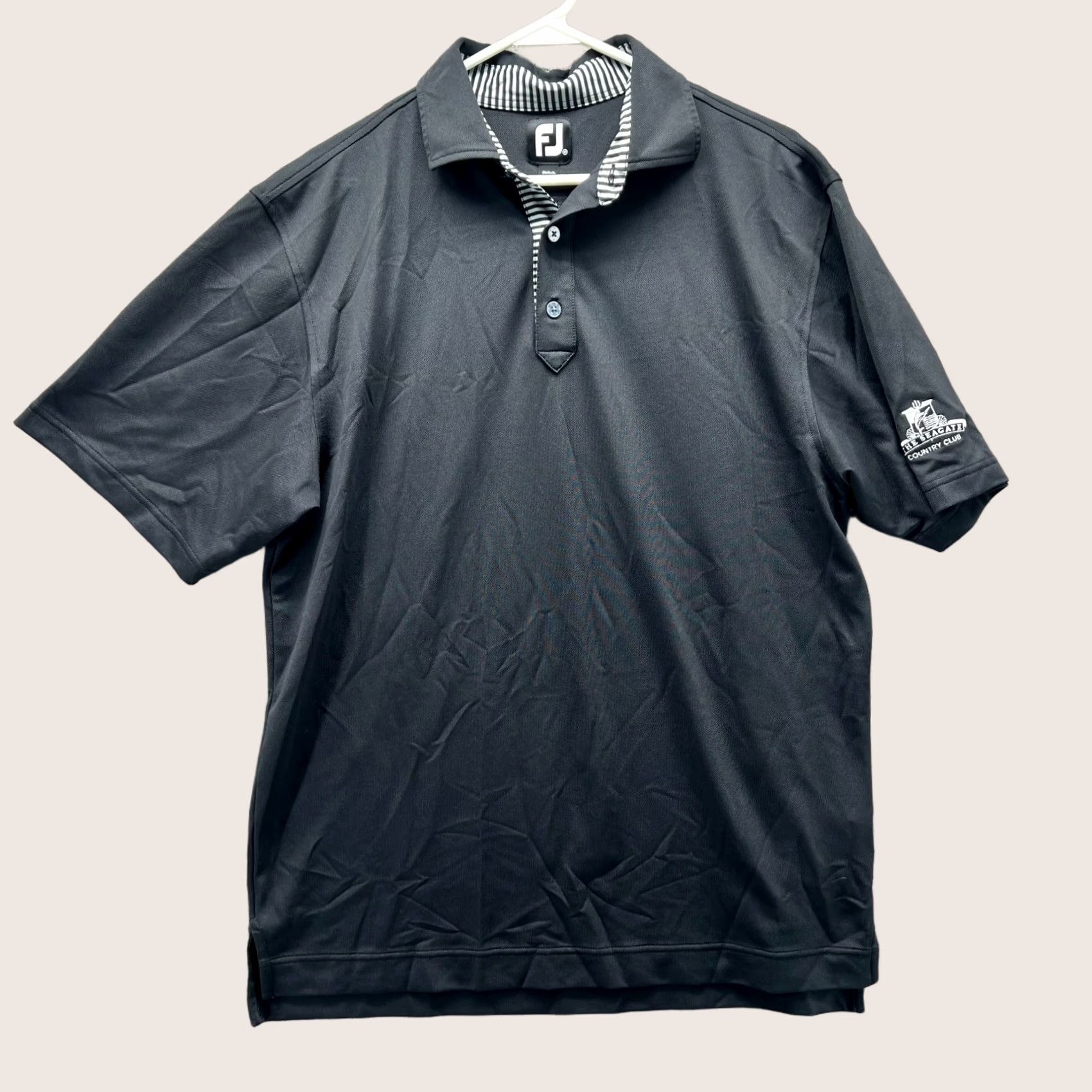 Footjoy FootJoy Polo Shirt Mens Medium Black Preppy Golf Vintage Shirt Mens Black Polo FootJoy Size 40R - 1 Thumbnail