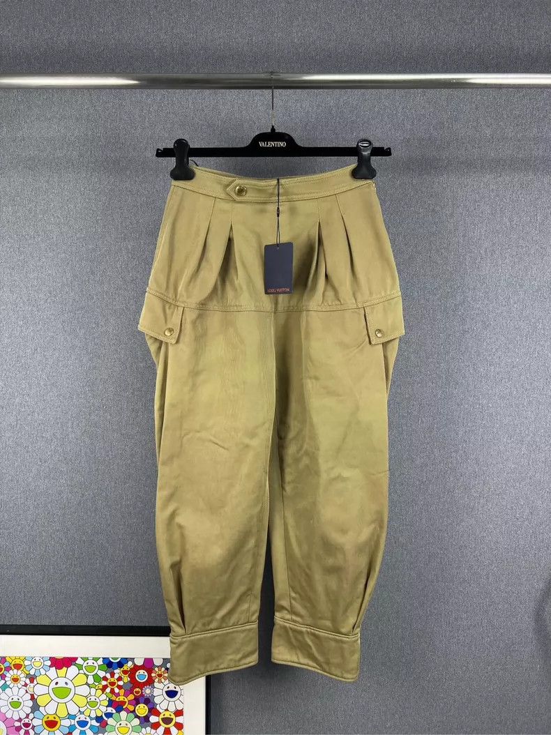 Louis Vuitton Old flower leather brand trousers and slacks