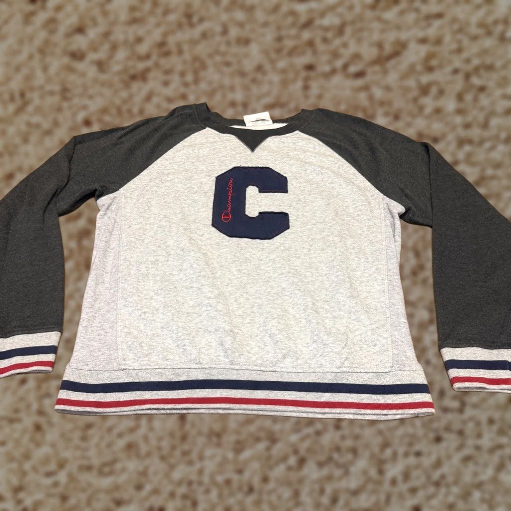 Champion Champion Sweatshirt Mens Medium Gray Pullover Fleece Raglan C Patch Size US M / EU 48-50 / 2 - 1 Thumbnail