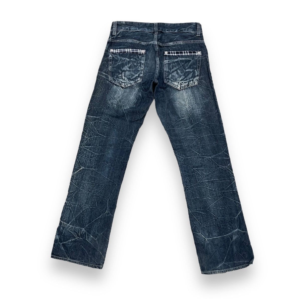 If Six Was Nine × Japanese Brand × Le Grande Bleu (L.G.B.) 🇯🇵 VINTAGE WILD LIFE POEM PUNK WASHED DENIM PANTS Size US 32 / EU 48 - 2 Thumbnail