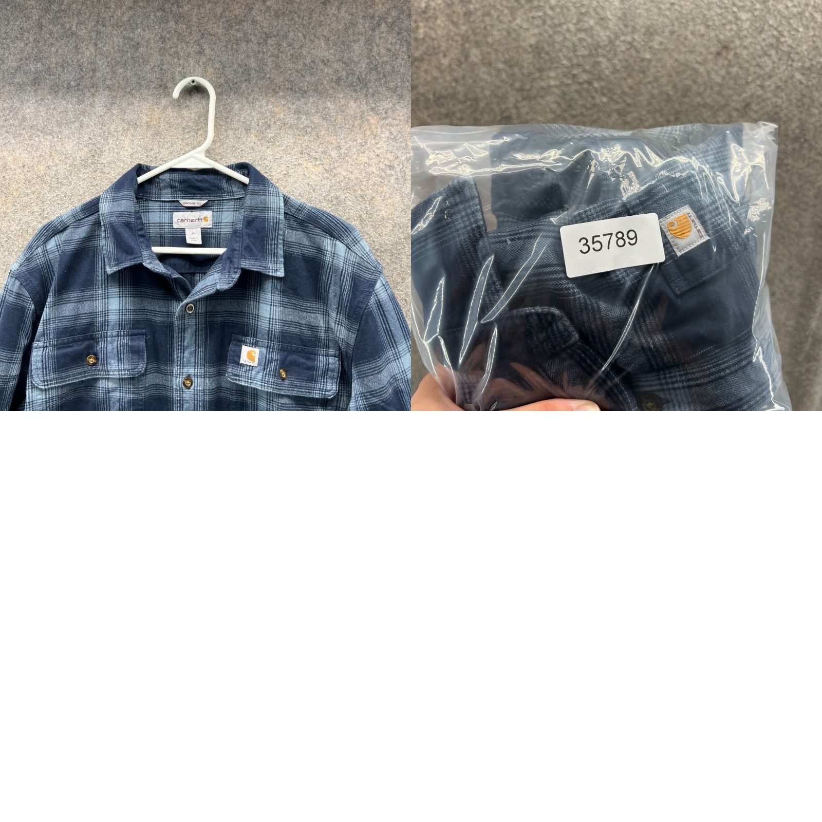 Carhartt VINTAGE Carhartt Shirt Mens Medium Blue Plaid Flannel Button Down Long Sleeve Shacket Size US M / EU 48-50 / 2 - 8 Thumbnail